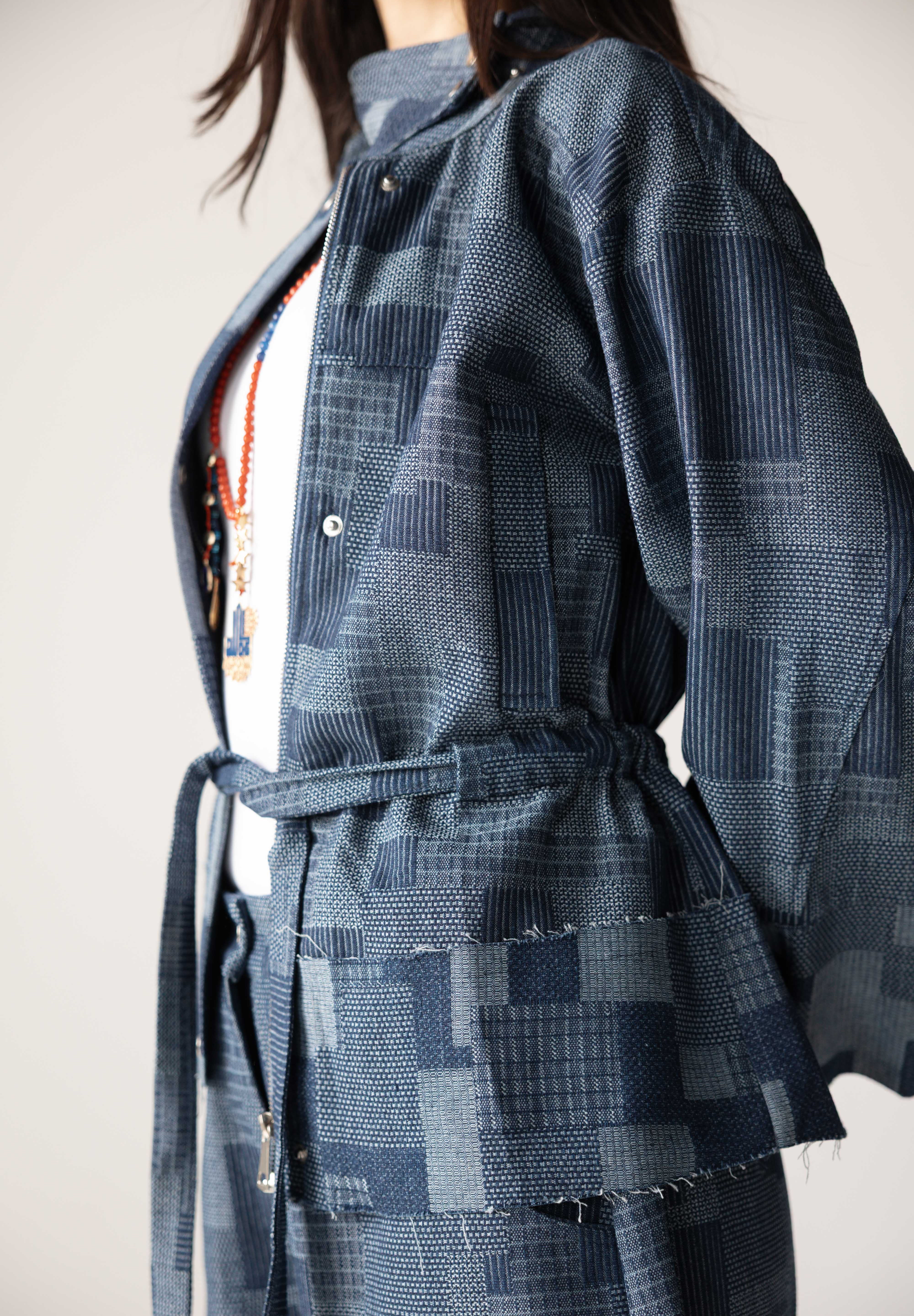 Checked Denim Jacket - AB ESSENTIALS