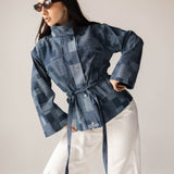 Checked Denim Jacket - AB ESSENTIALS