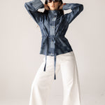 Checked Denim Jacket - AB ESSENTIALS