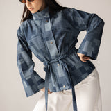 Checked Denim Jacket - AB ESSENTIALS
