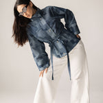 Checked Denim Jacket - AB ESSENTIALS