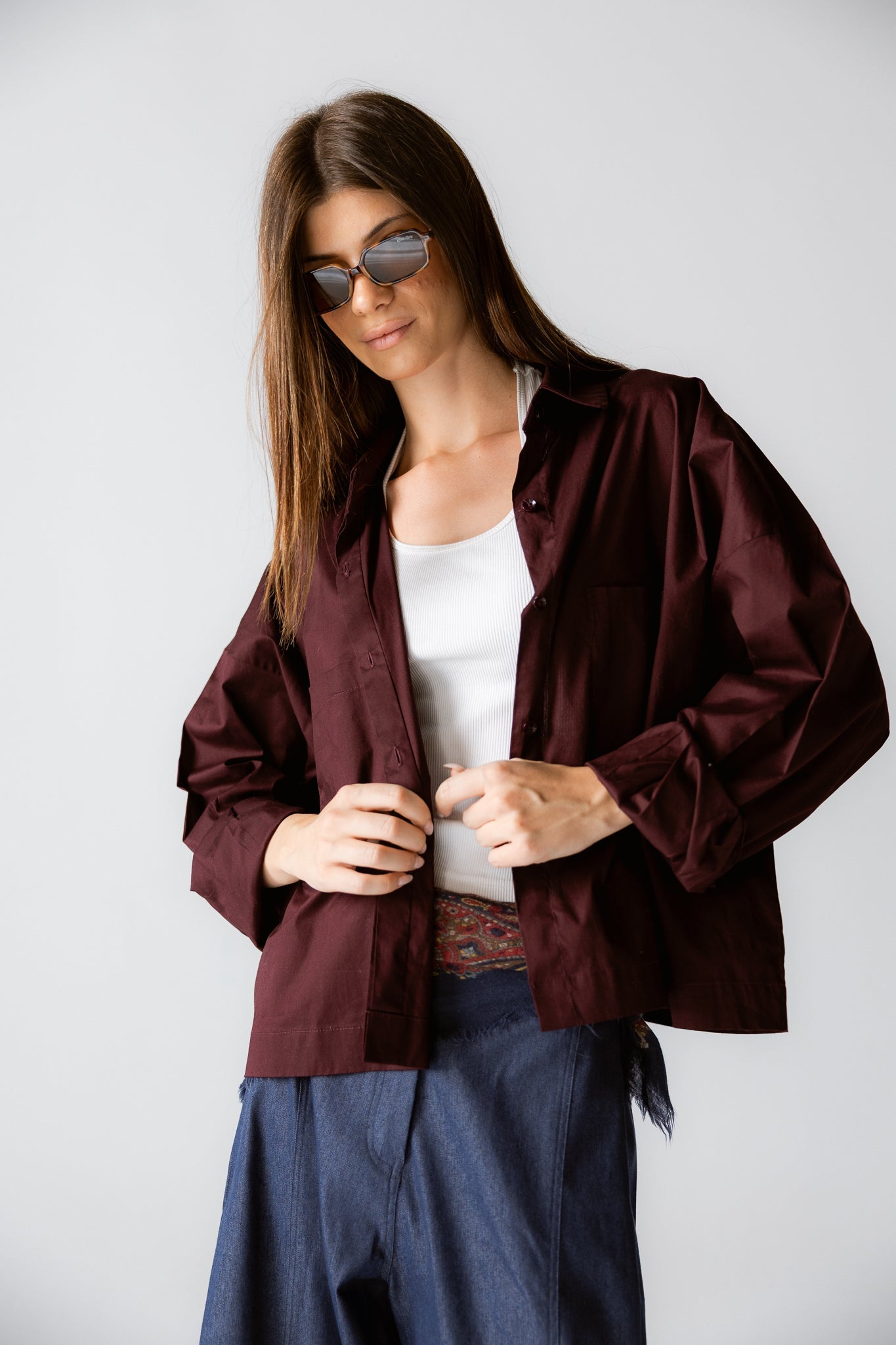 Cropi Shirt Aubergine - AB ESSENTIALS