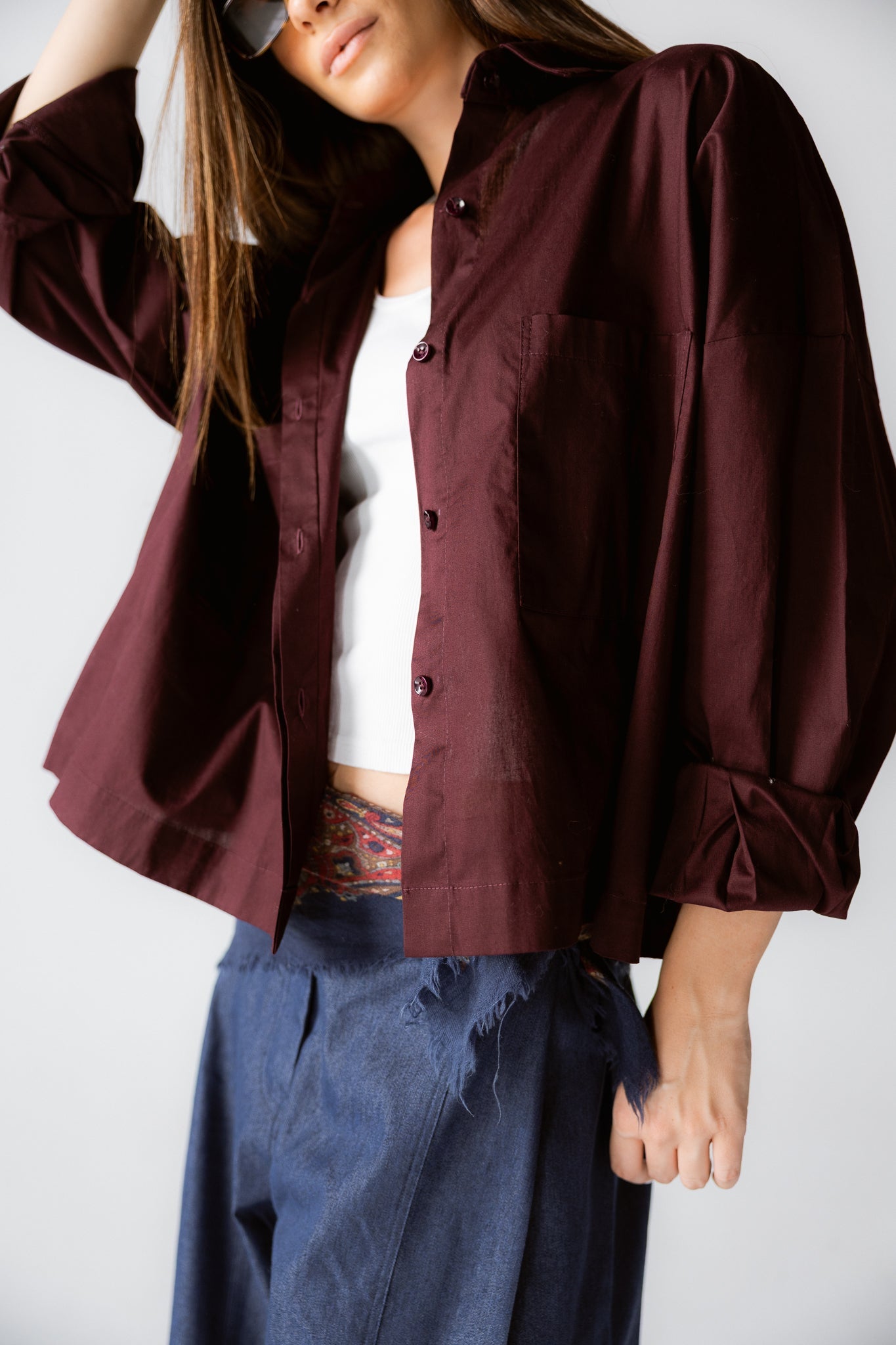 Cropi Shirt Aubergine - AB ESSENTIALS