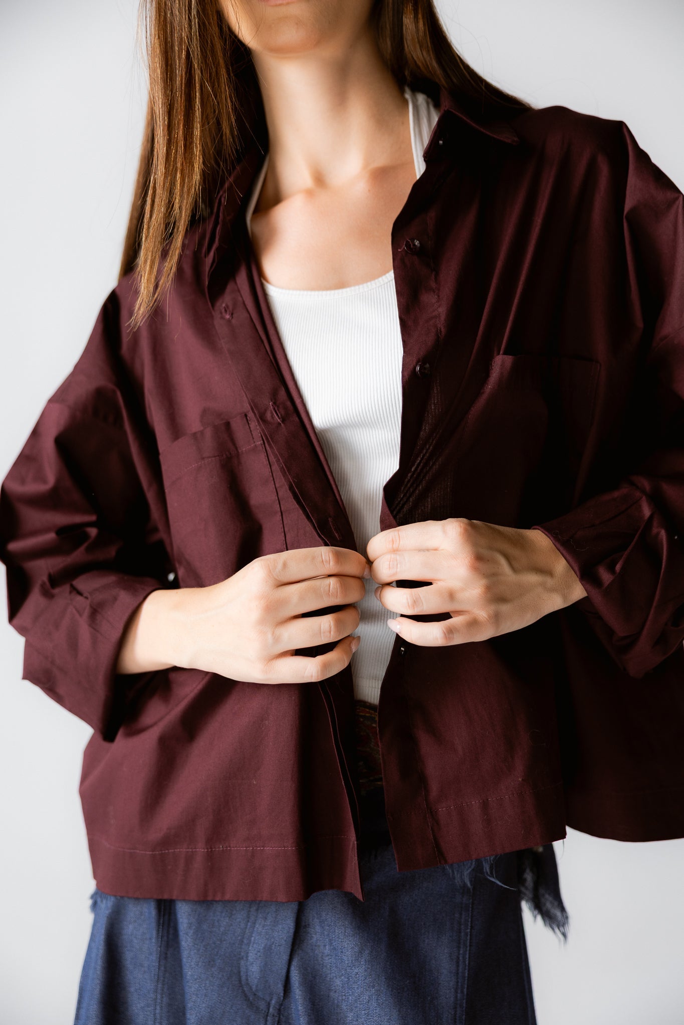 Cropi Shirt Aubergine - AB ESSENTIALS