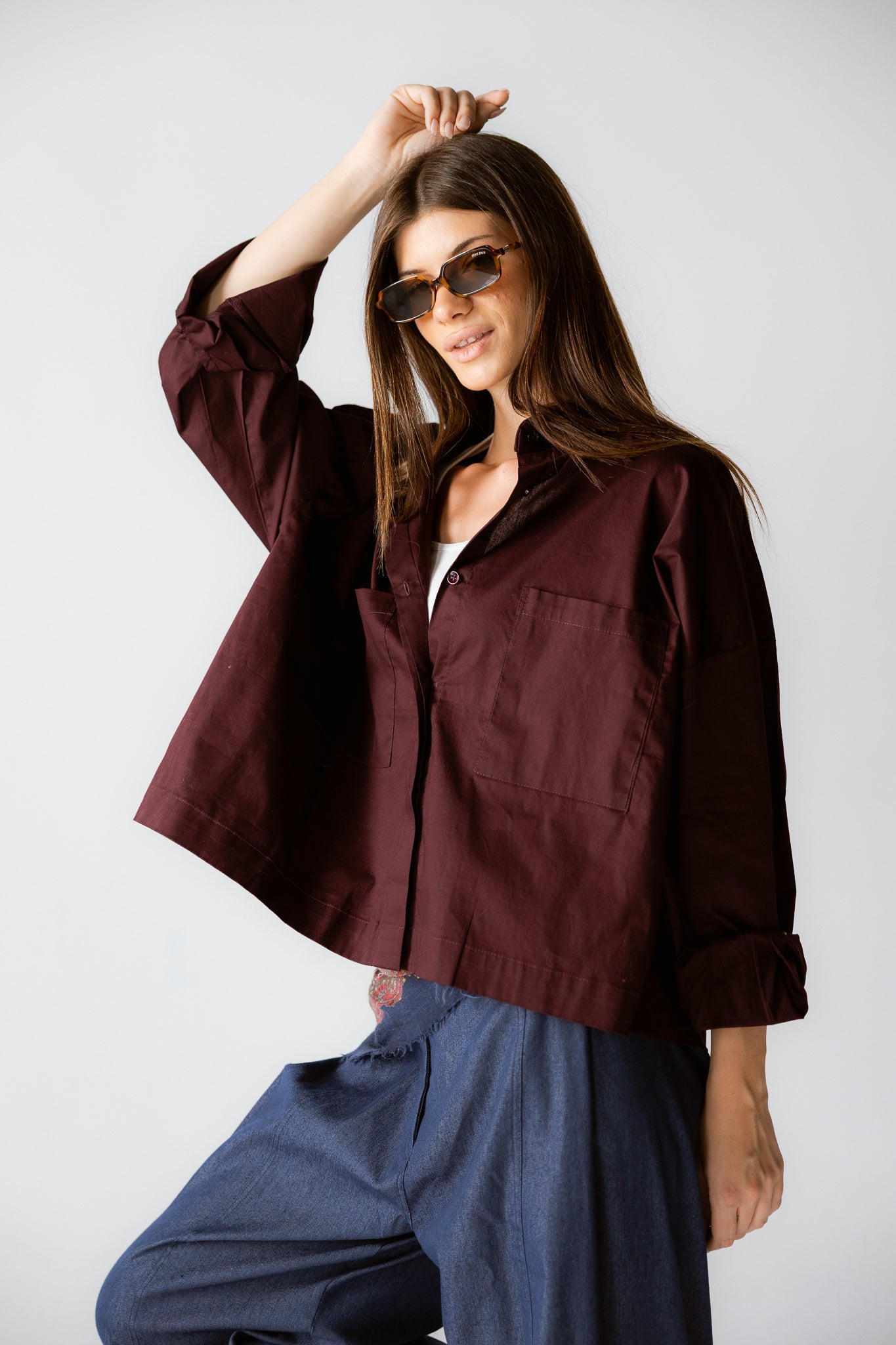 Cropi Shirt Aubergine - AB ESSENTIALS