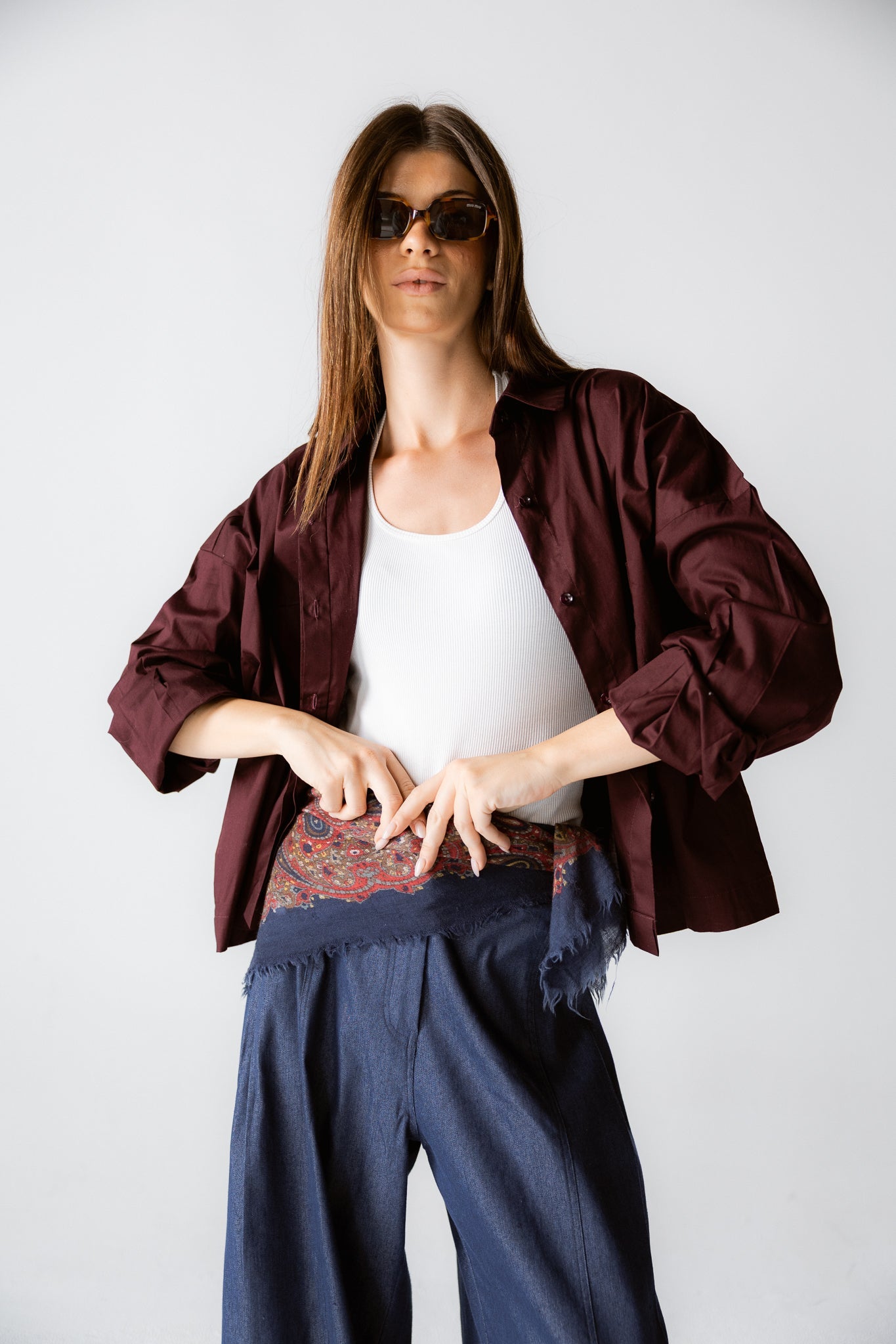 Cropi Shirt Aubergine - AB ESSENTIALS