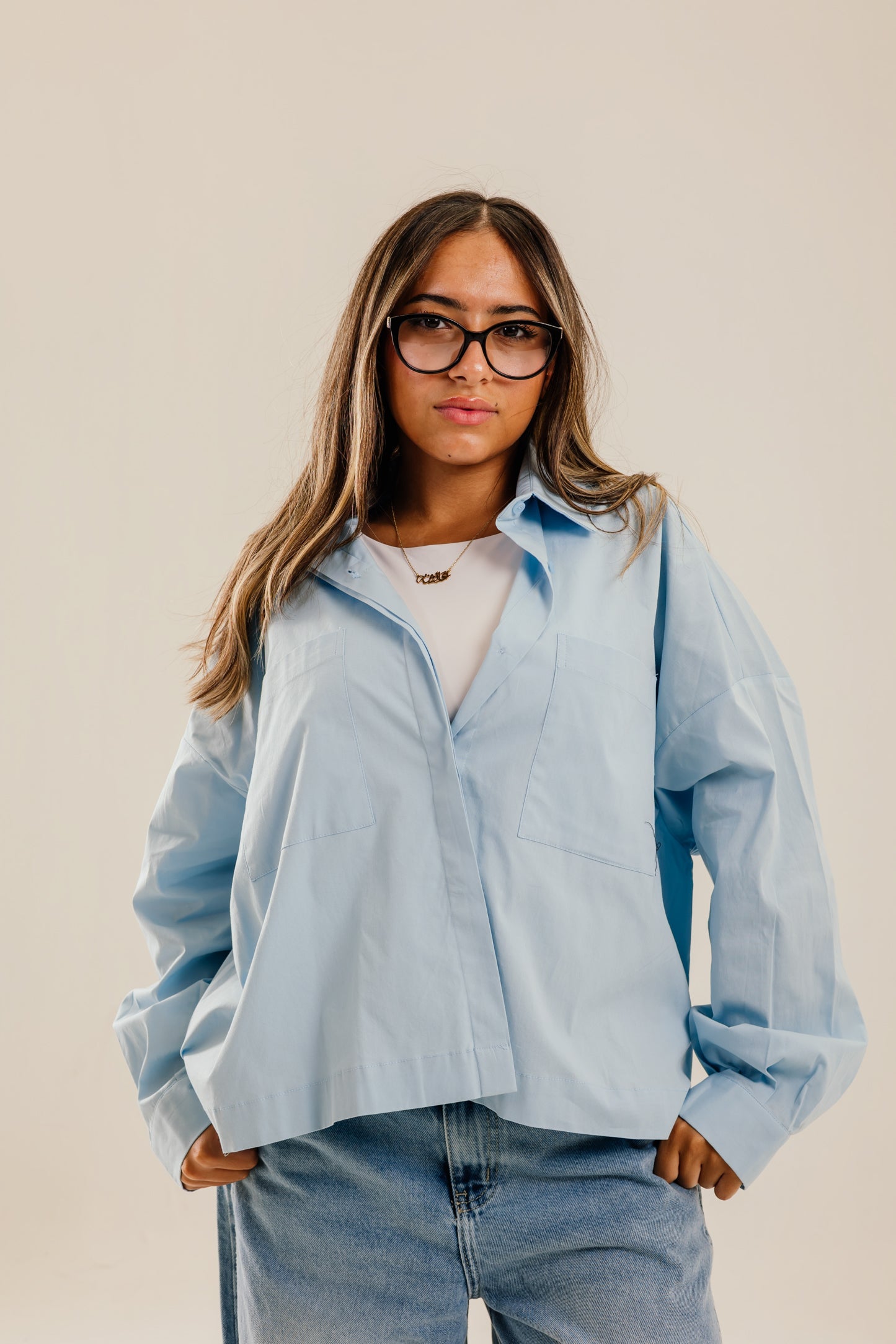Cropi Shirt Baby Blue - AB ESSENTIALS