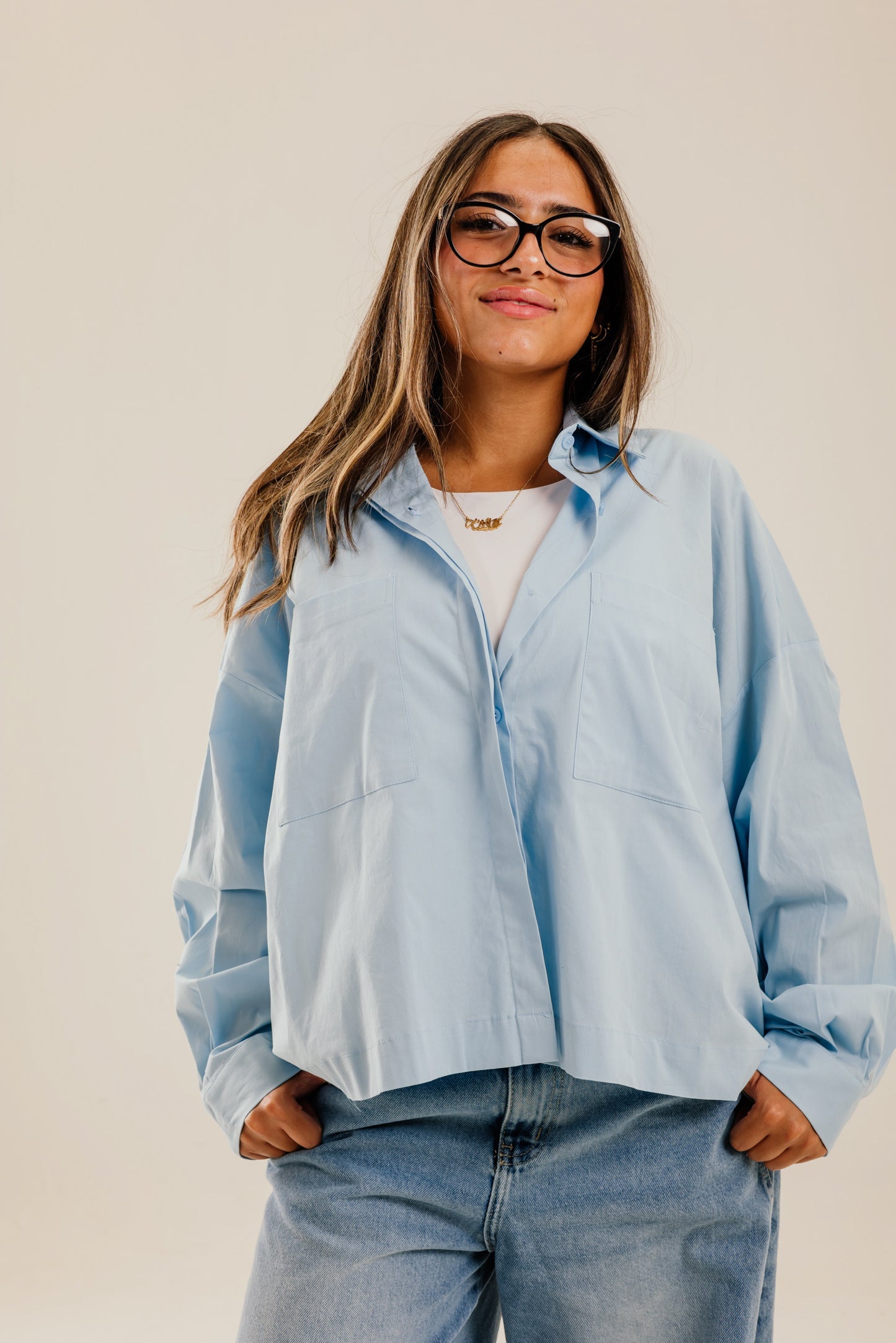 Cropi Shirt Baby Blue - AB ESSENTIALS