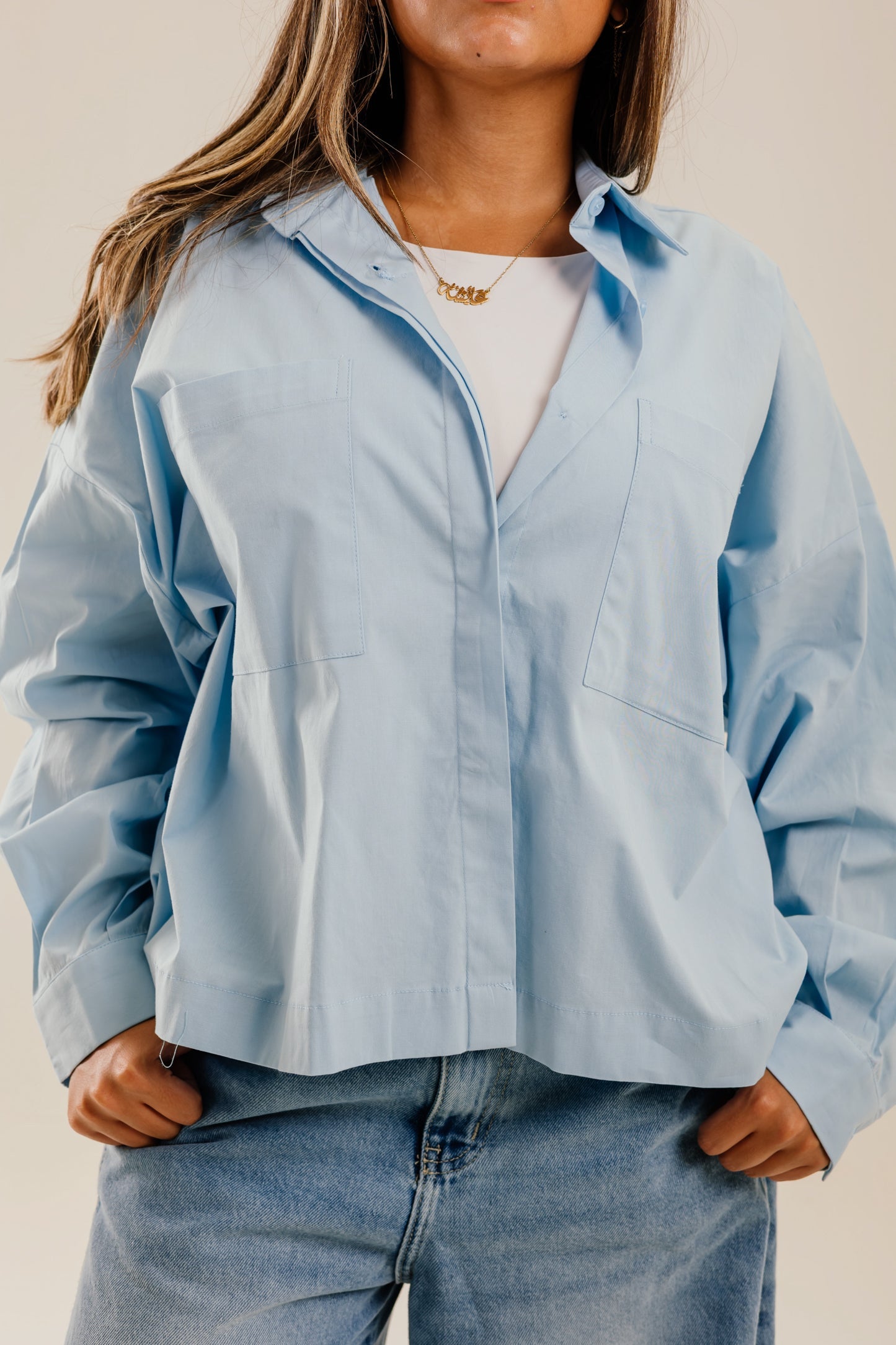 Cropi Shirt Baby Blue - AB ESSENTIALS