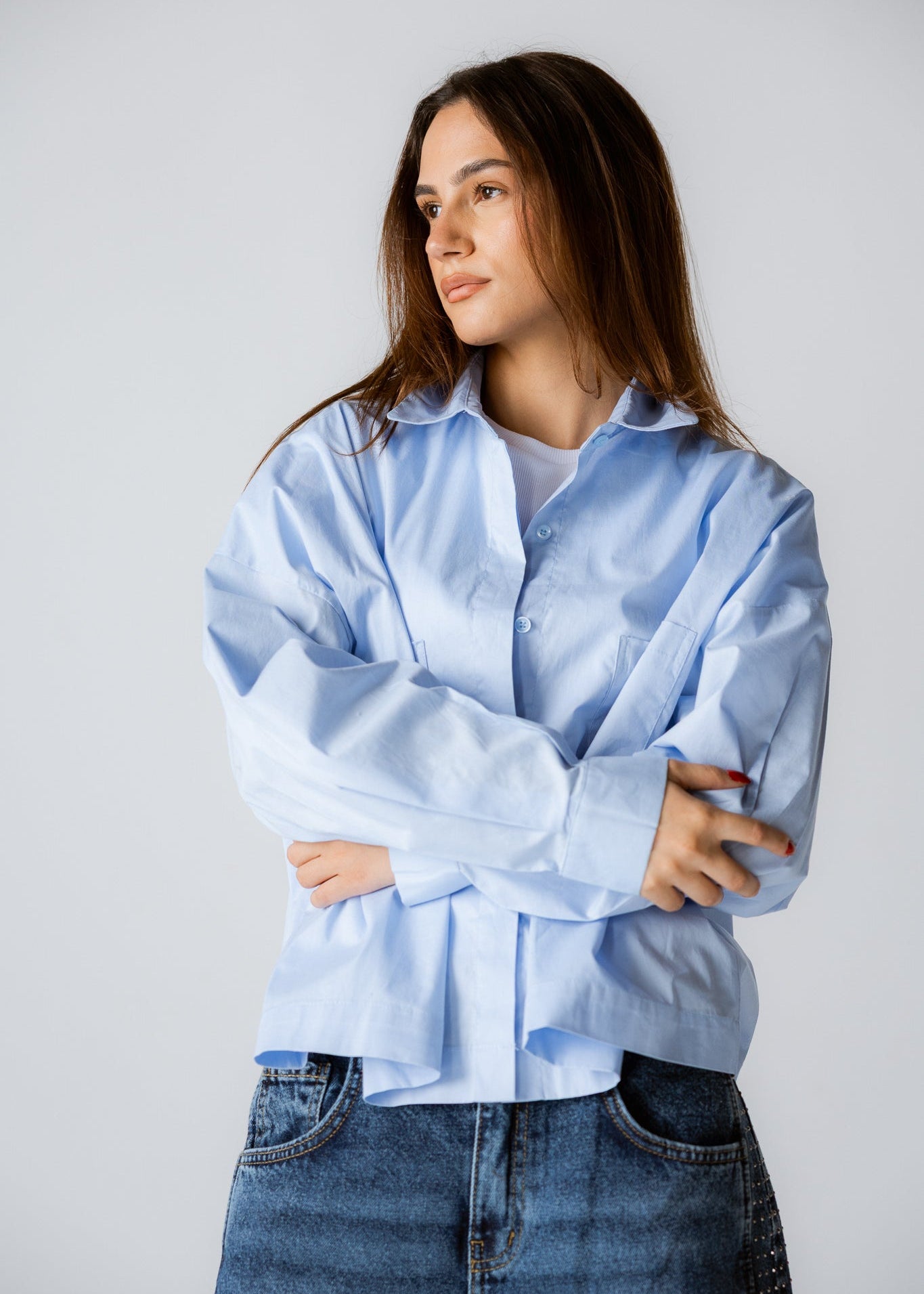 Cropi Shirt Baby Blue - AB ESSENTIALS