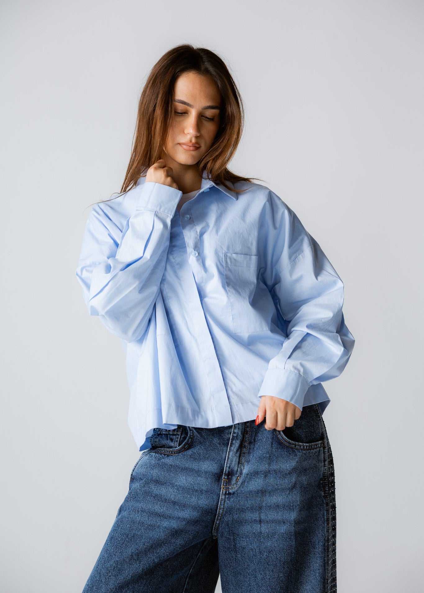 Cropi Shirt Baby Blue - AB ESSENTIALS