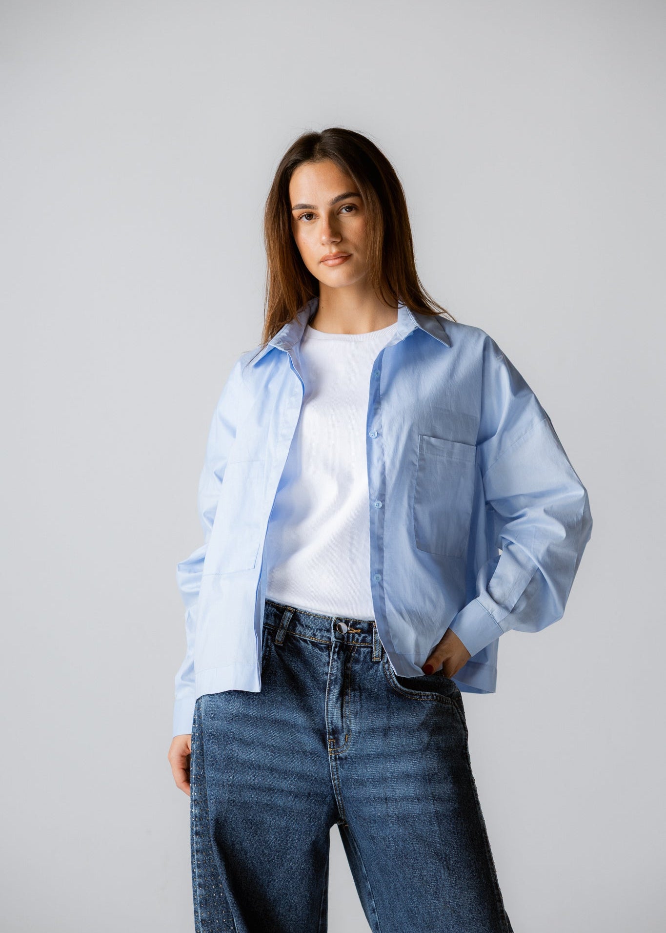 Cropi Shirt Baby Blue - AB ESSENTIALS