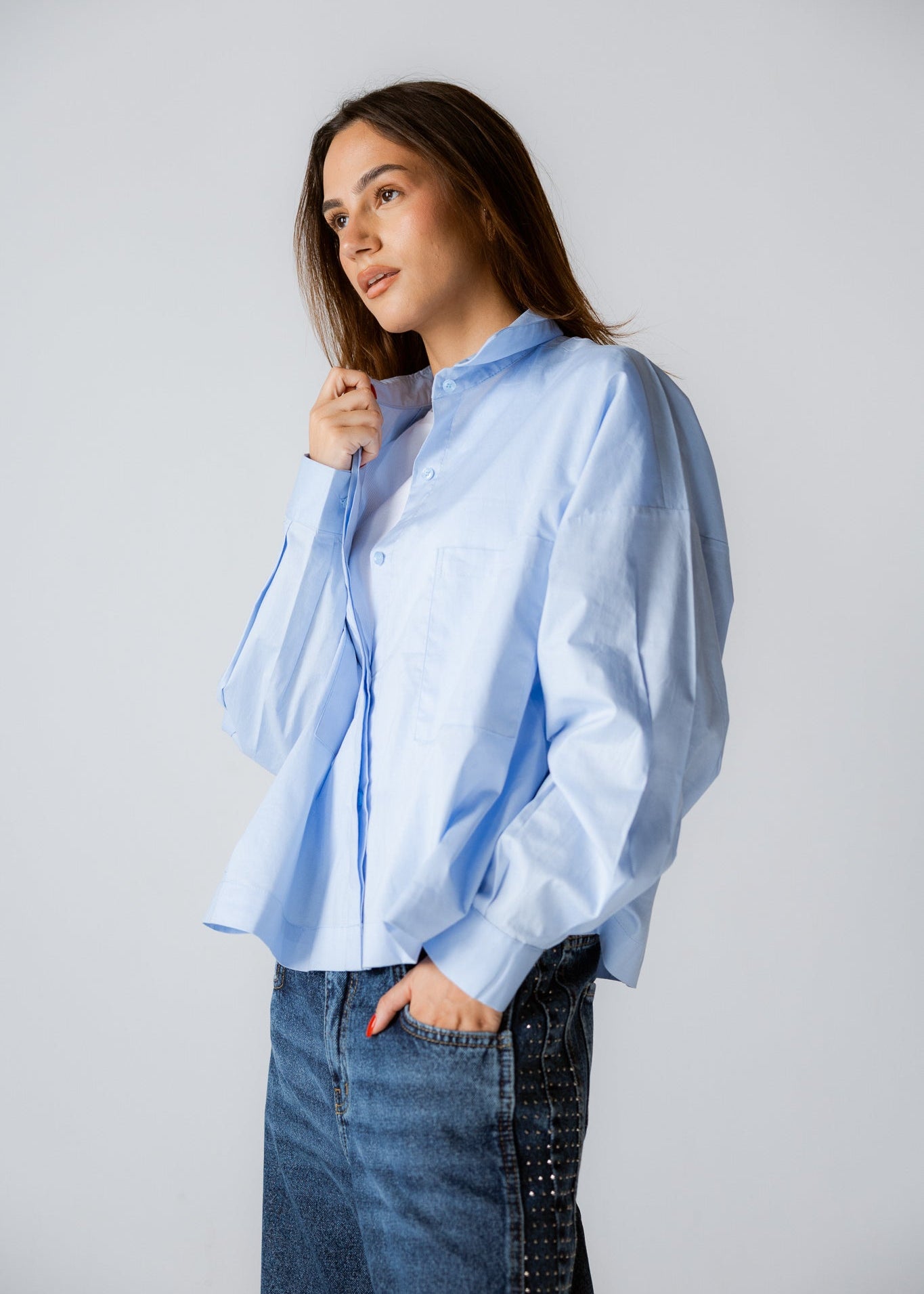 Cropi Shirt Baby Blue - AB ESSENTIALS