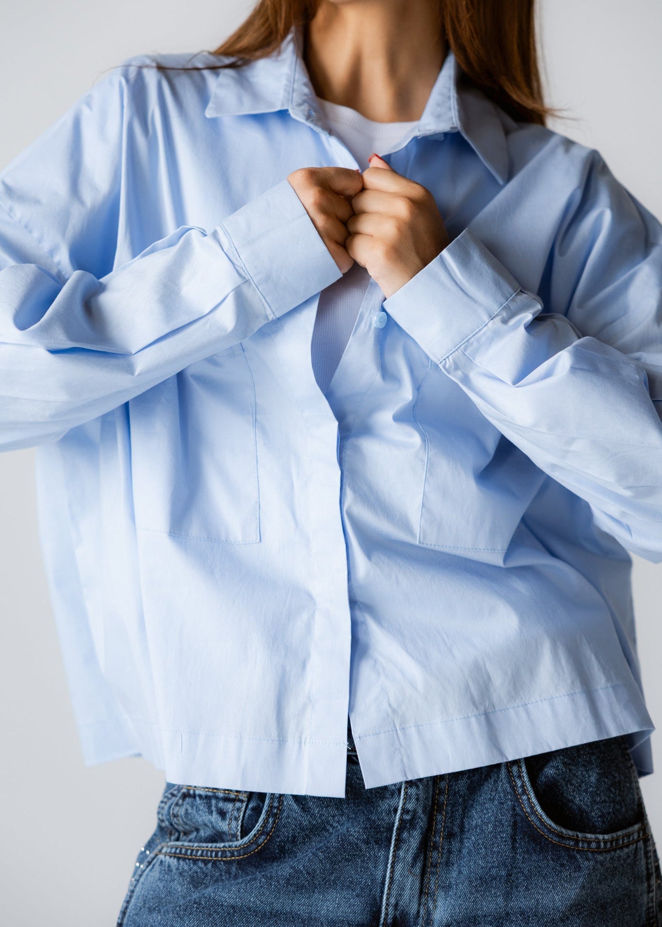Cropi Shirt Baby Blue - AB ESSENTIALS