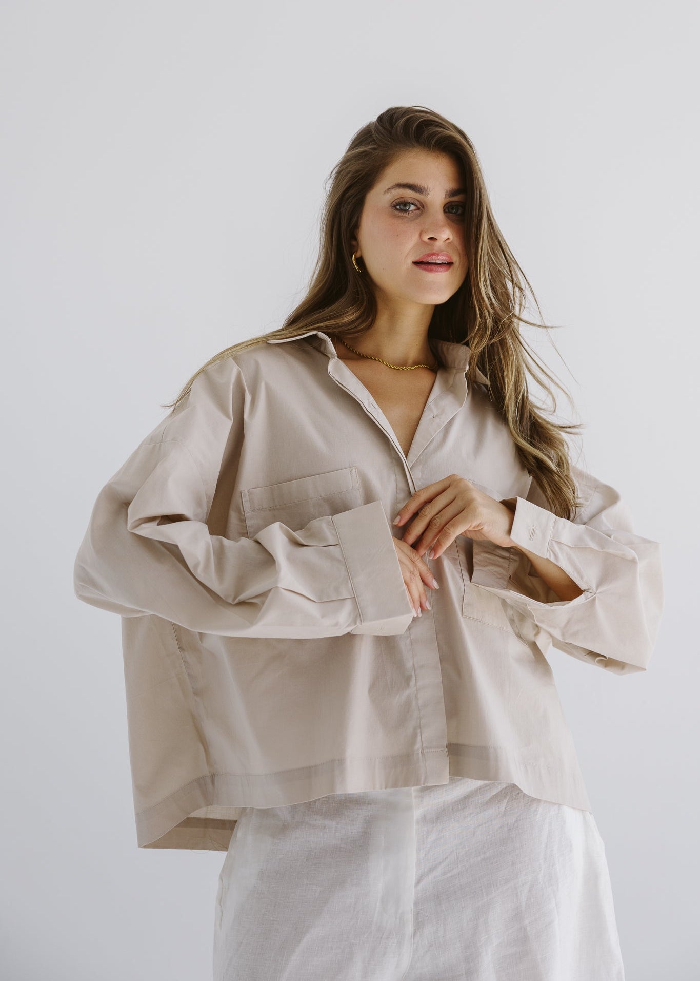 Cropi Shirt Beige - AB ESSENTIALS