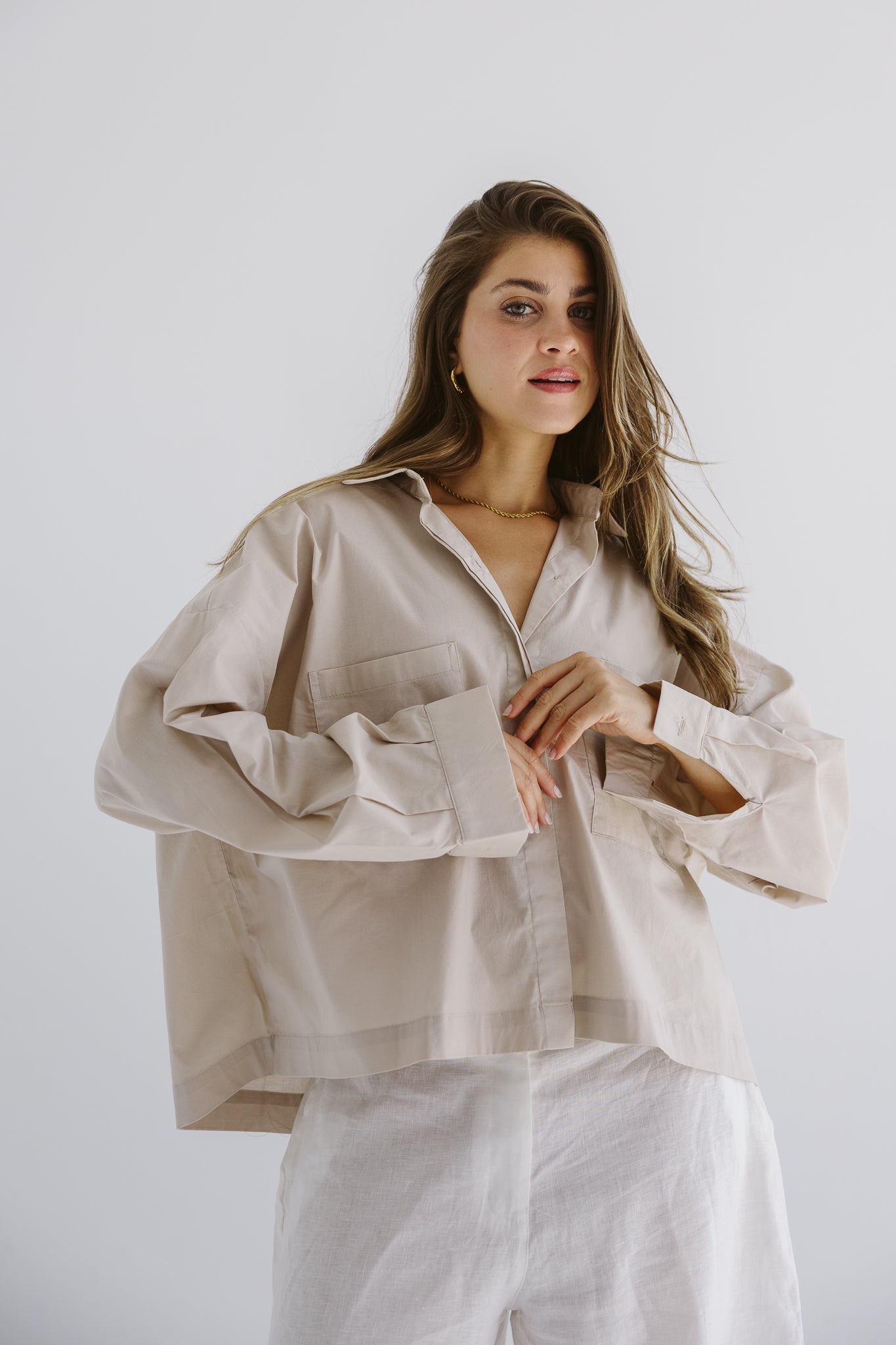 Cropi Shirt Beige - AB ESSENTIALS