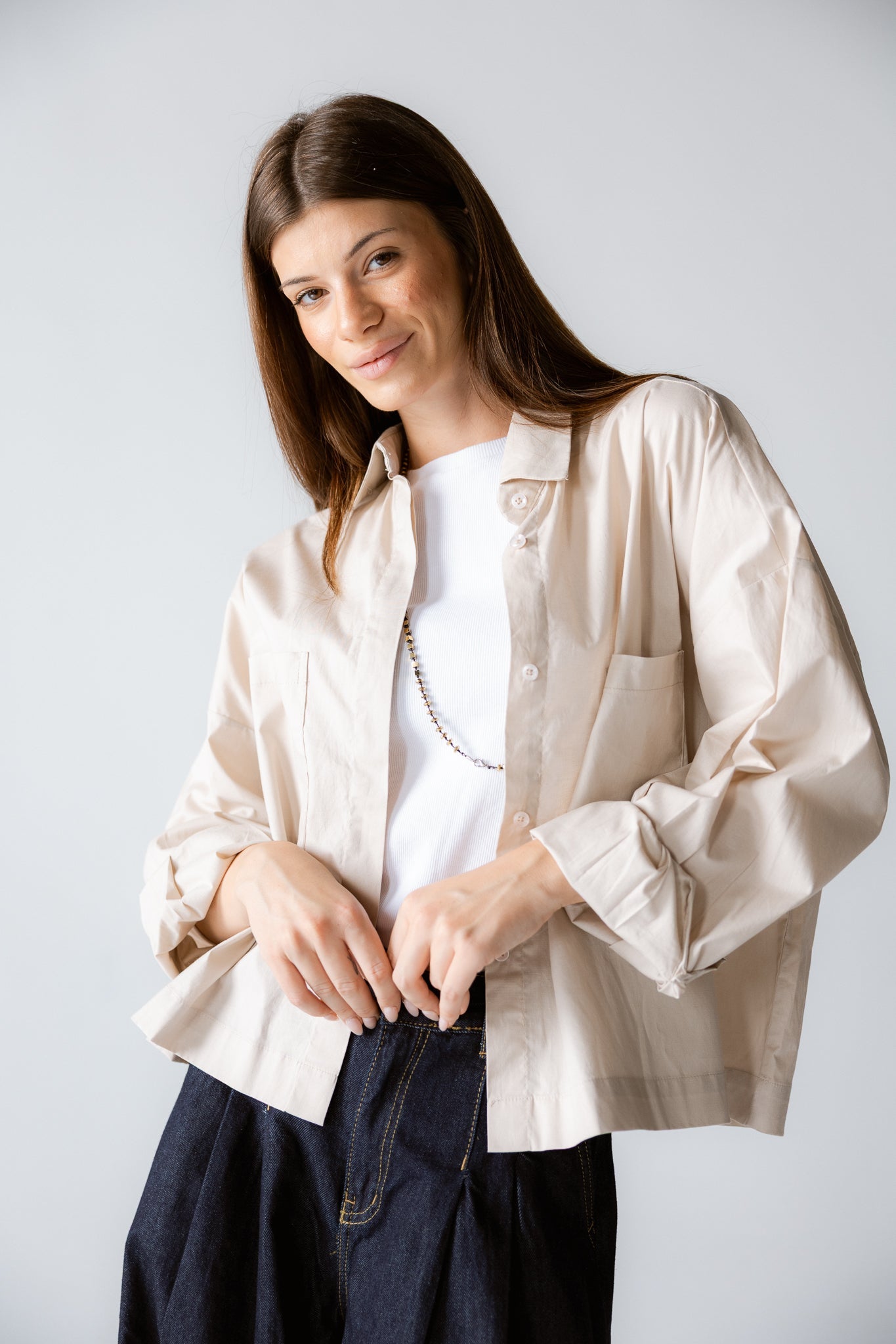 Cropi Shirt Beige - AB ESSENTIALS