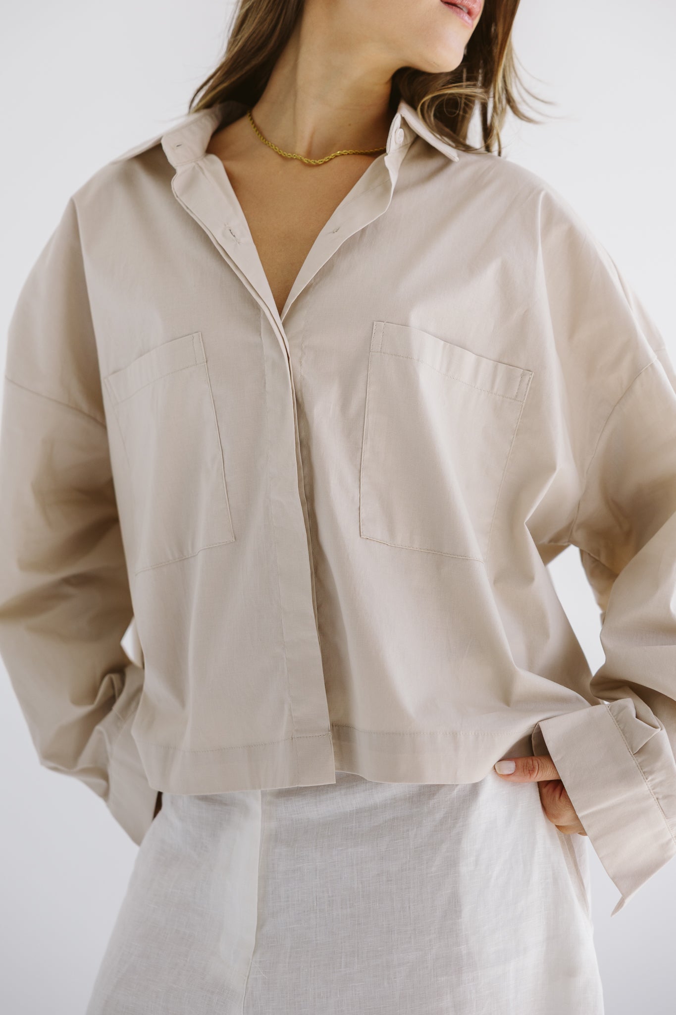 Cropi Shirt Beige - AB ESSENTIALS