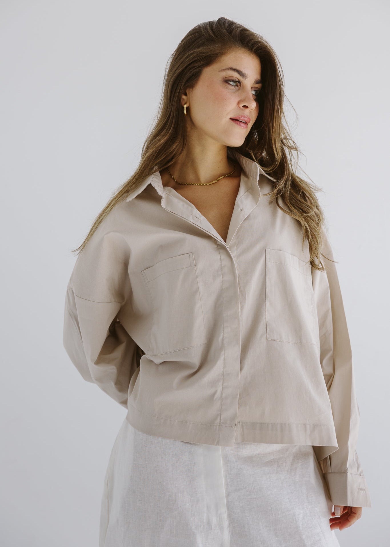 Cropi Shirt Beige - AB ESSENTIALS