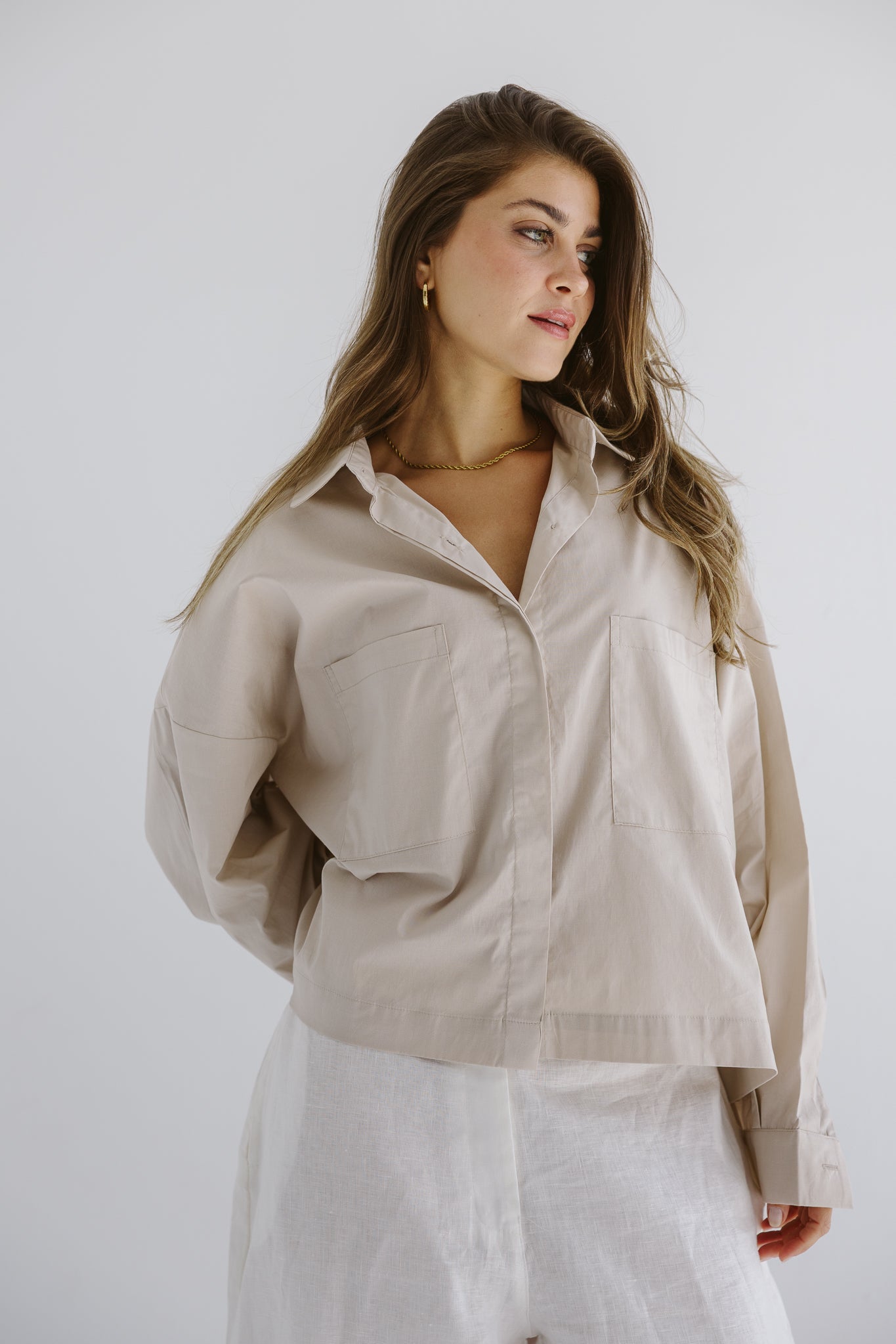 Cropi Shirt Beige - AB ESSENTIALS