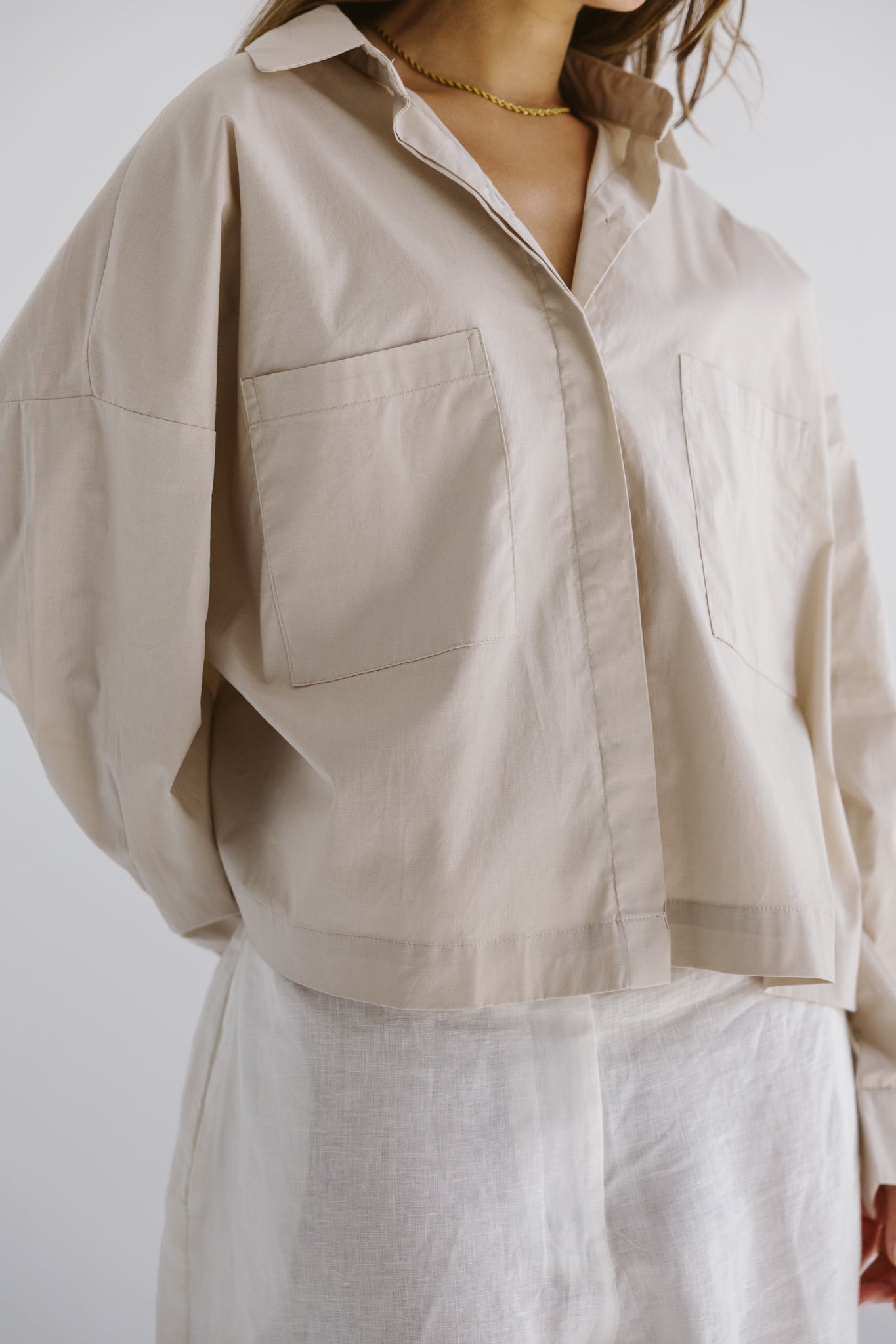 Cropi Shirt Beige - AB ESSENTIALS