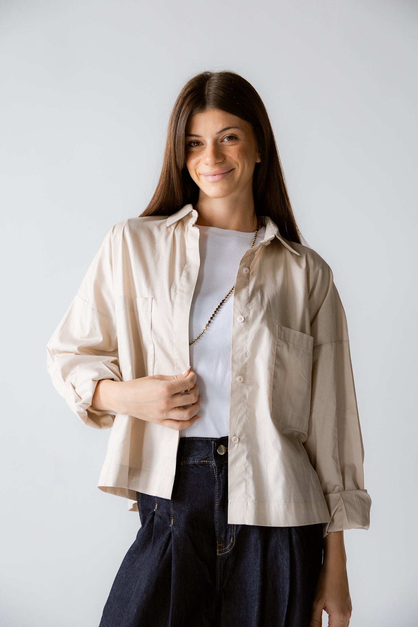 Cropi Shirt Beige - AB ESSENTIALS