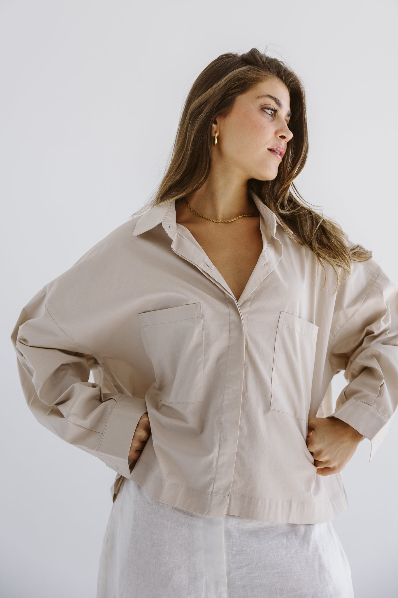 Cropi Shirt Beige - AB ESSENTIALS