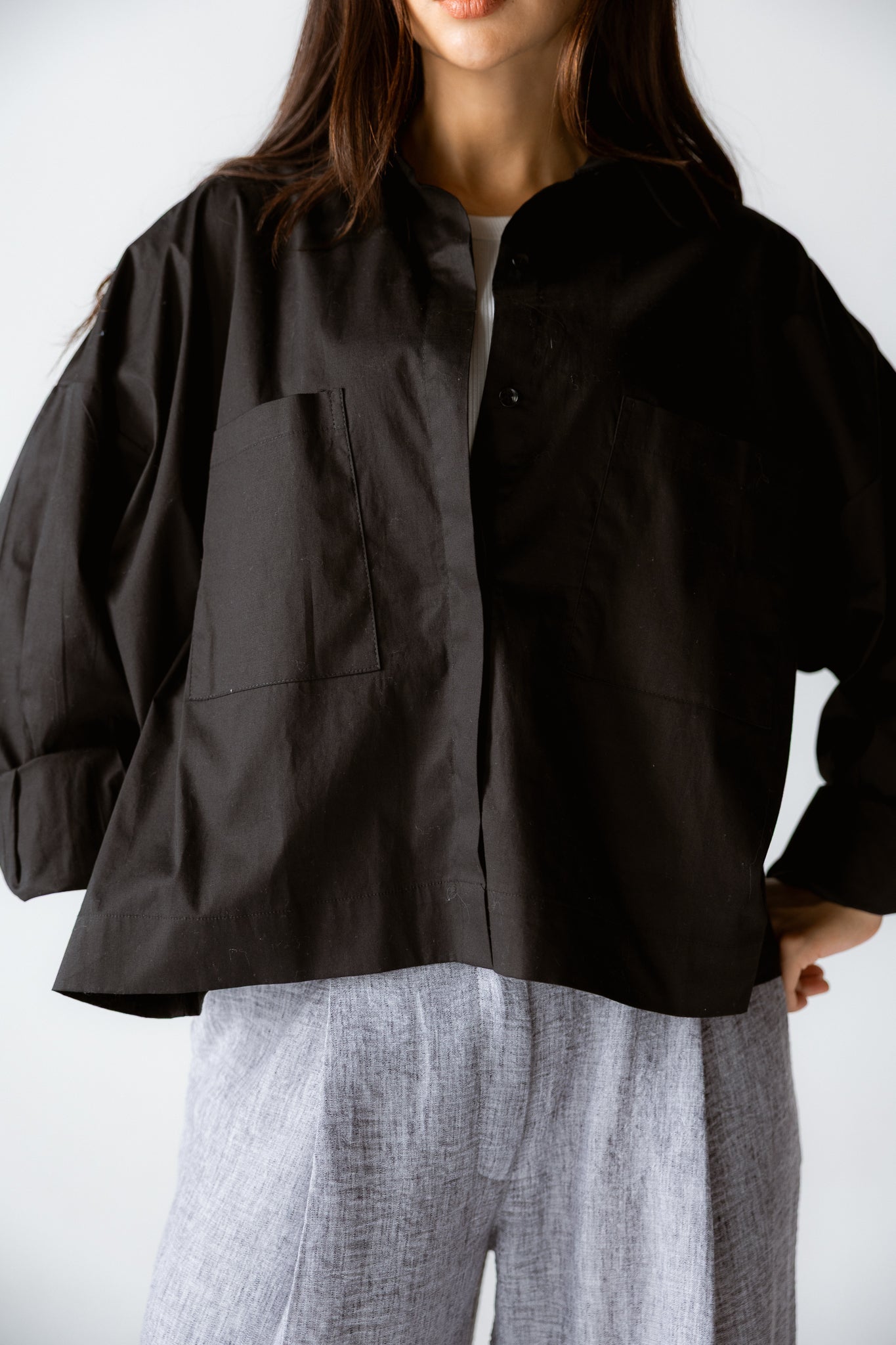 Cropi Shirt Black - AB ESSENTIALS