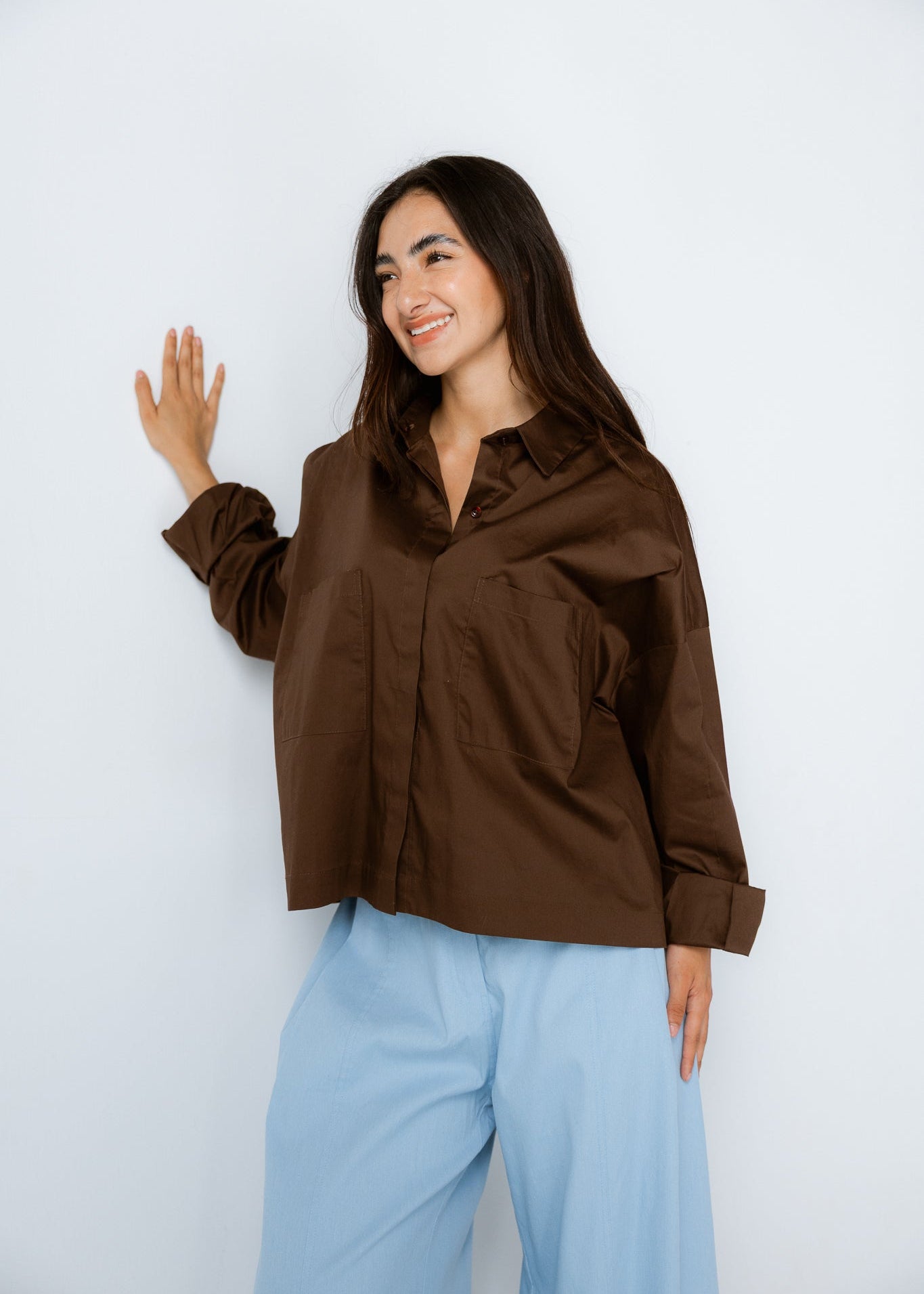Cropi Shirt Brown - AB ESSENTIALS