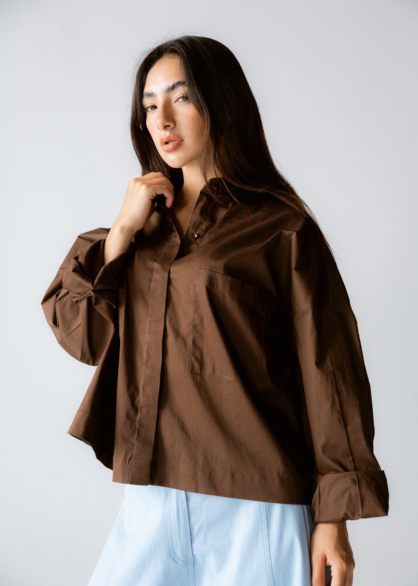 Cropi Shirt Brown - AB ESSENTIALS