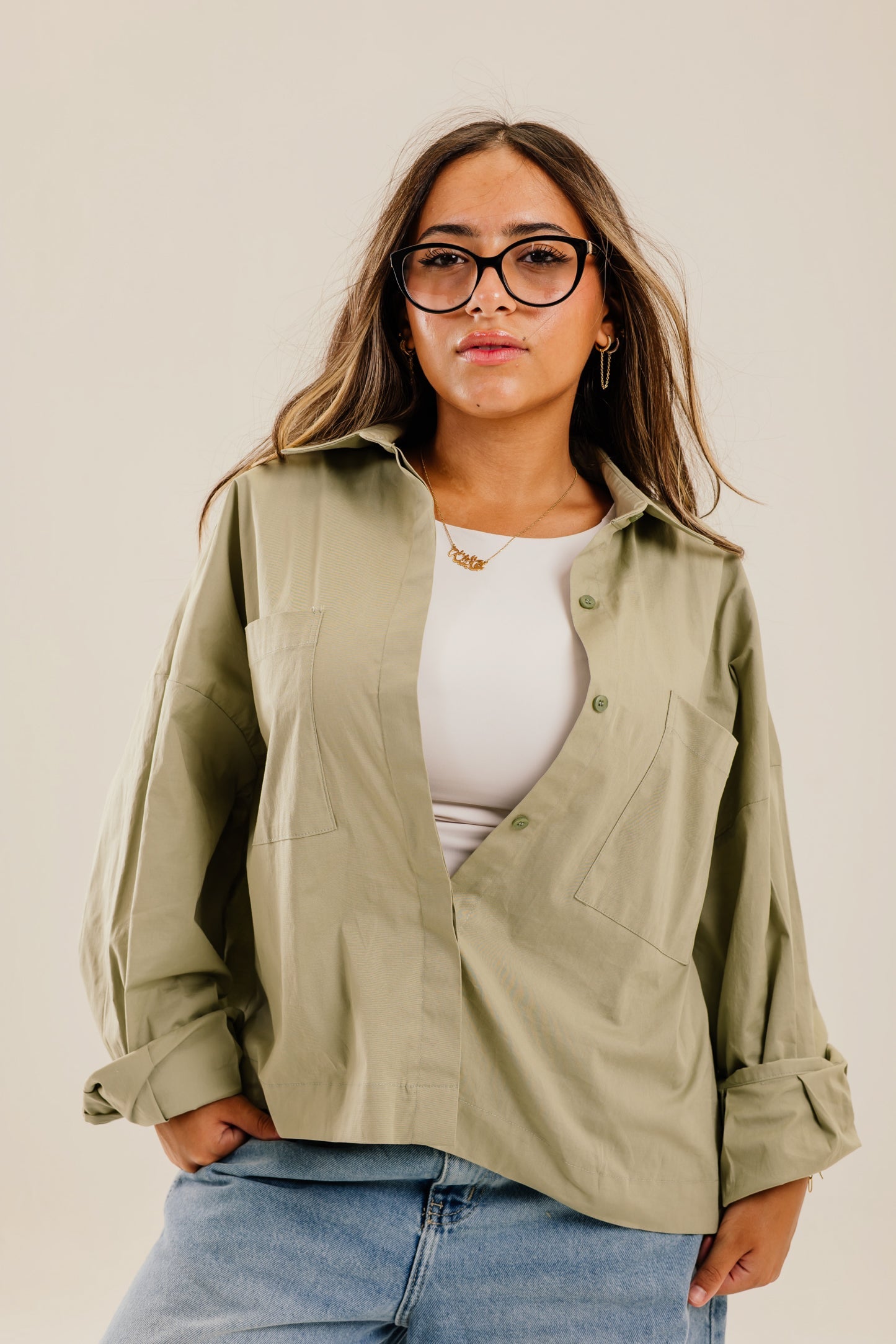Cropi Shirt Light Olive - AB ESSENTIALS