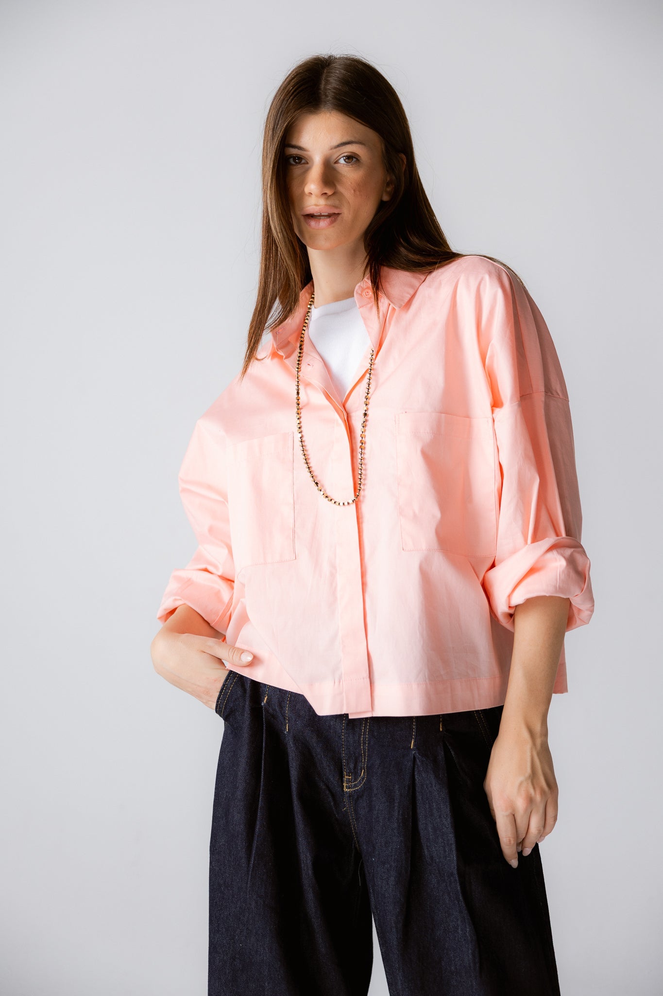 Cropi Shirt Powder Pink - AB ESSENTIALS
