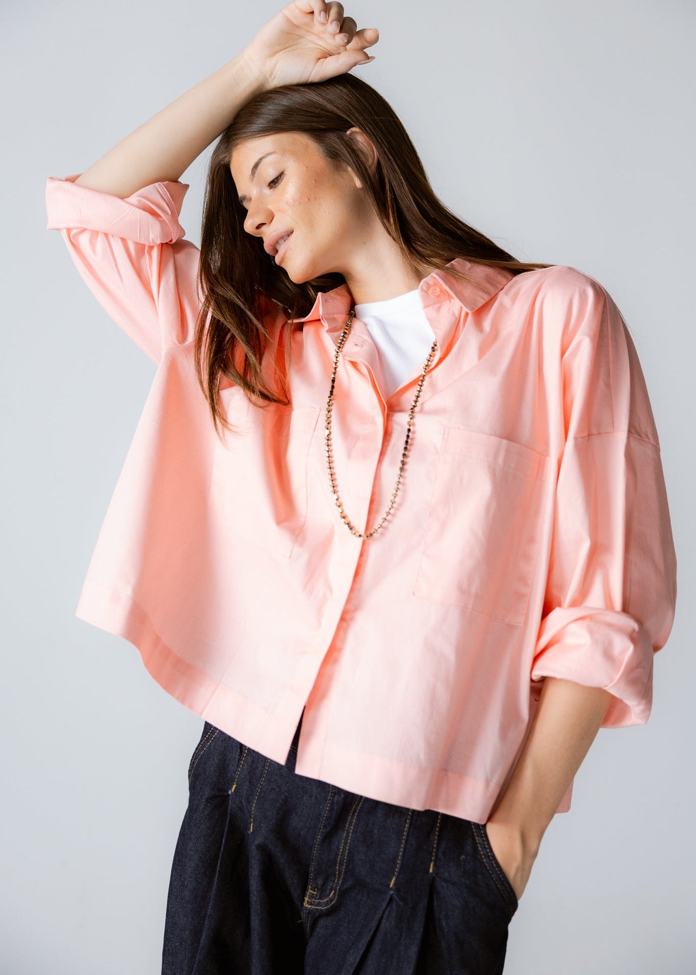 Cropi Shirt Powder Pink - AB ESSENTIALS