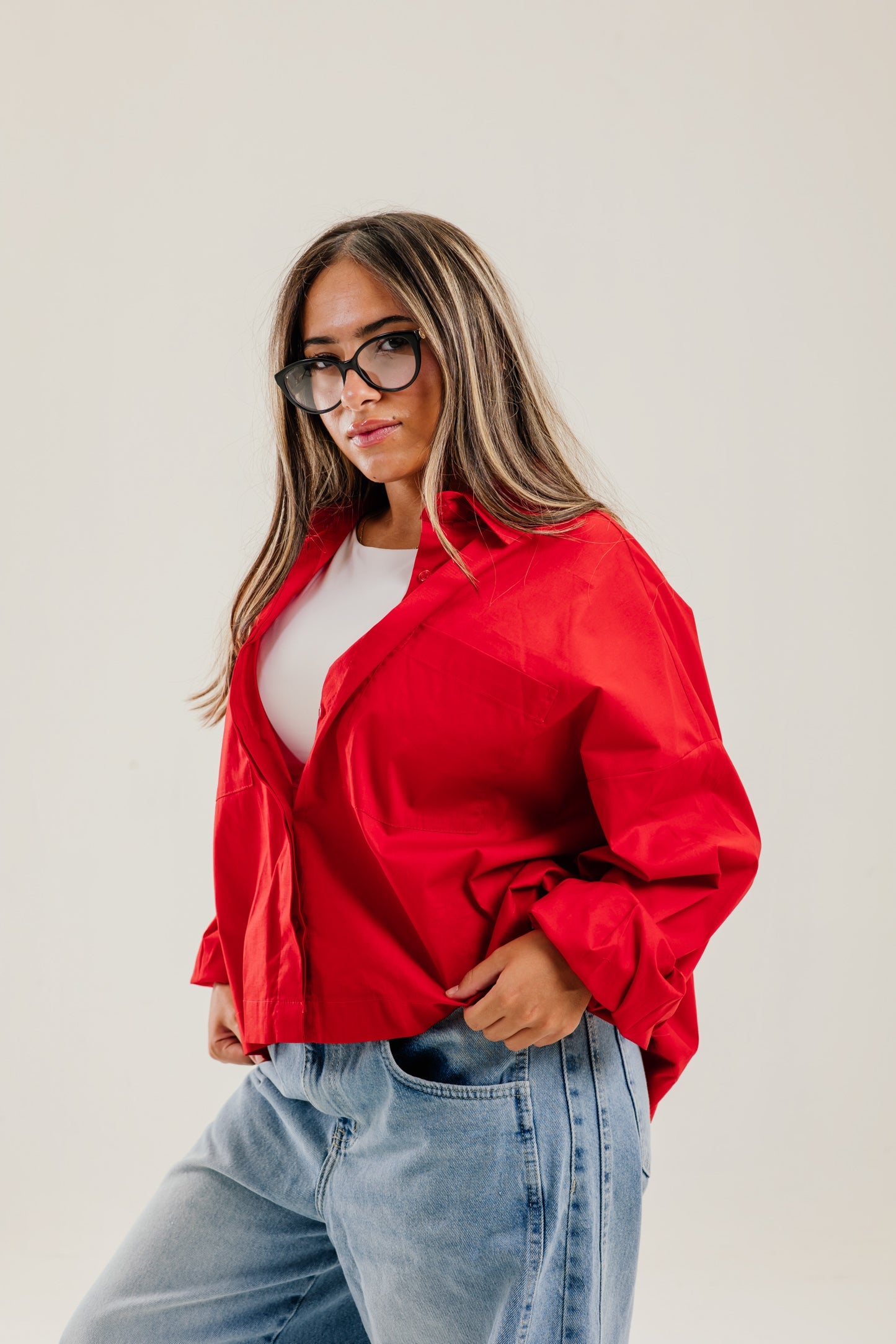 Cropi Shirt Red - AB ESSENTIALS