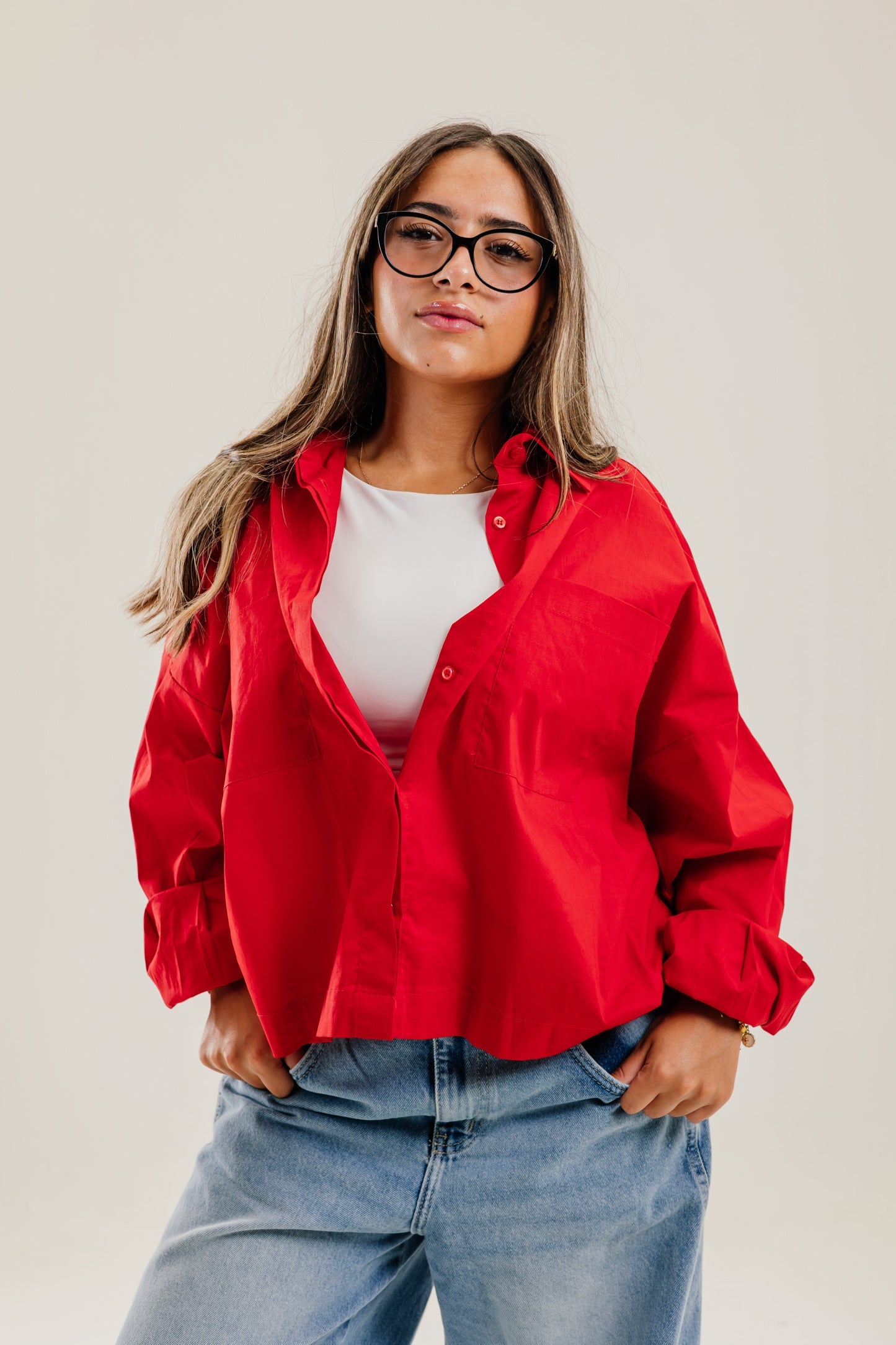 Cropi Shirt Red - AB ESSENTIALS