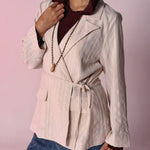 Fine Line Blazer Beige - AB ESSENTIALS