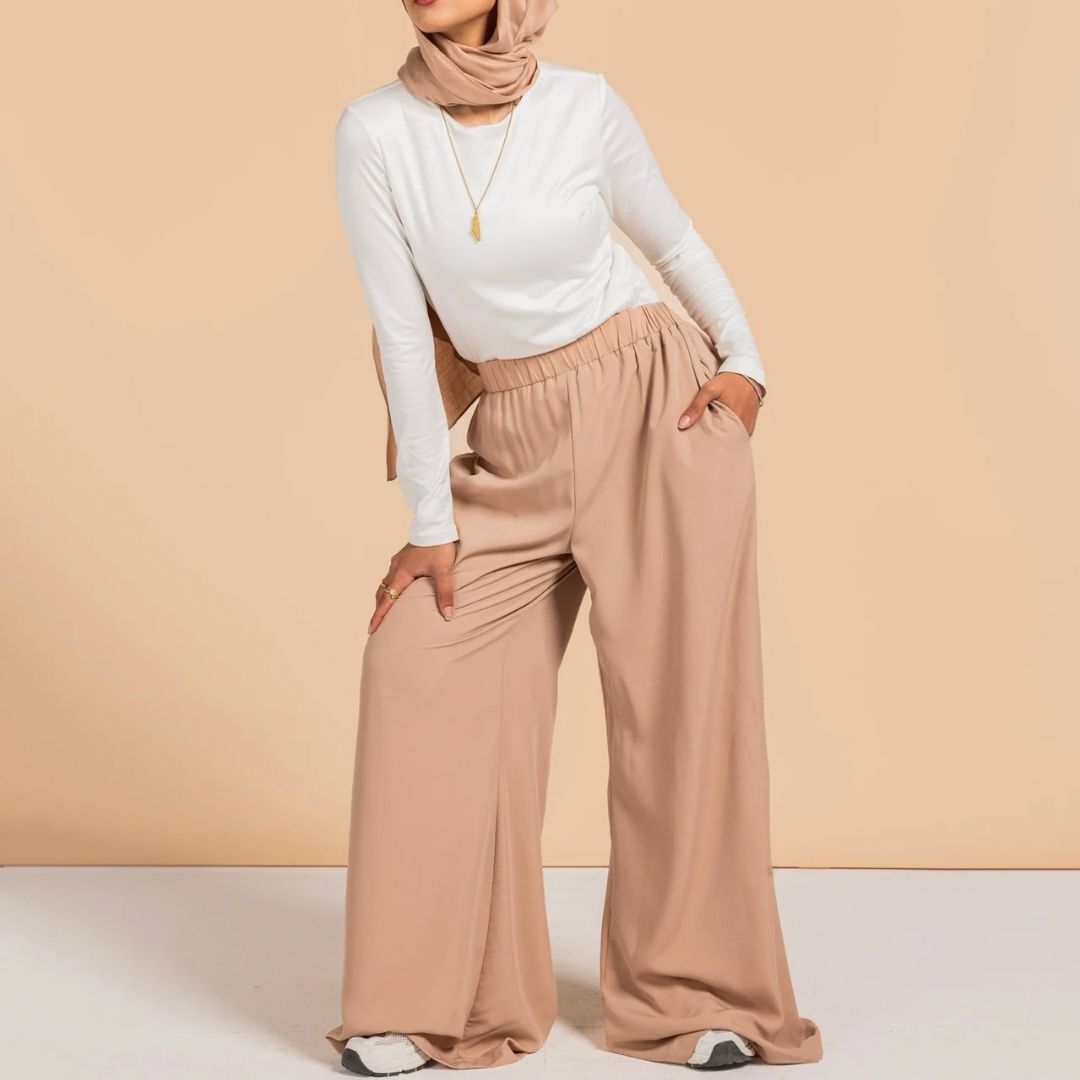Flair Pants Beige - AB ESSENTIALS