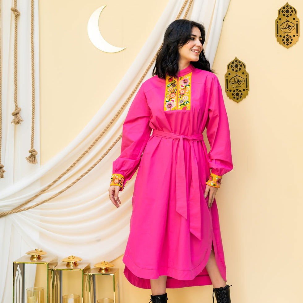 Fuschia Flower Dress - AB ESSENTIALS