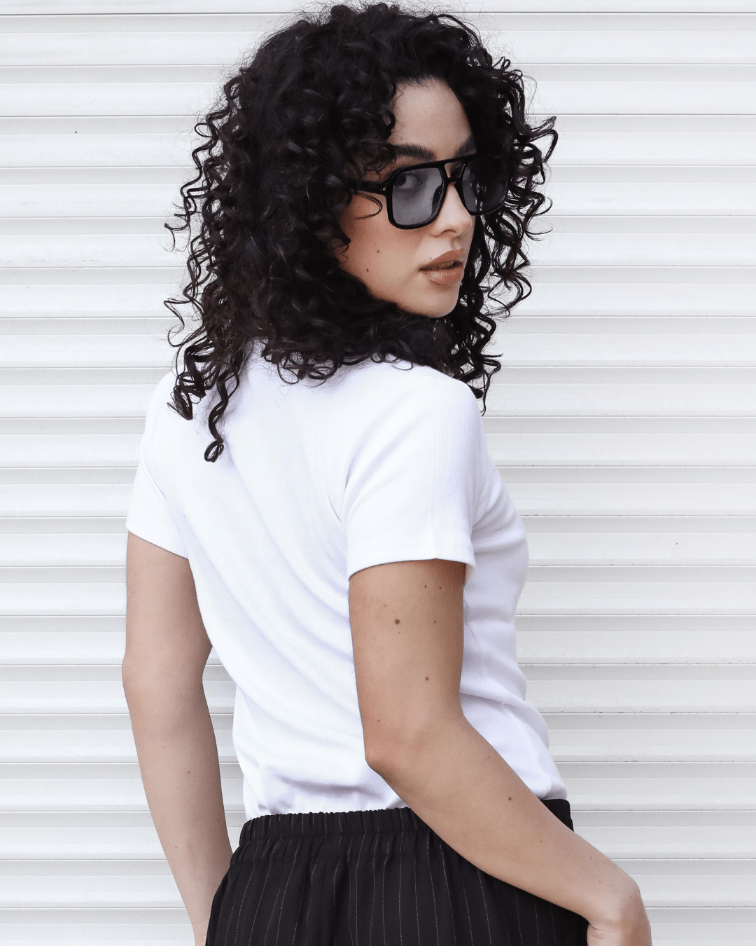 Half Tee White - AB ESSENTIALS