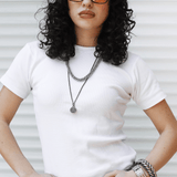 Half Tee White - AB ESSENTIALS