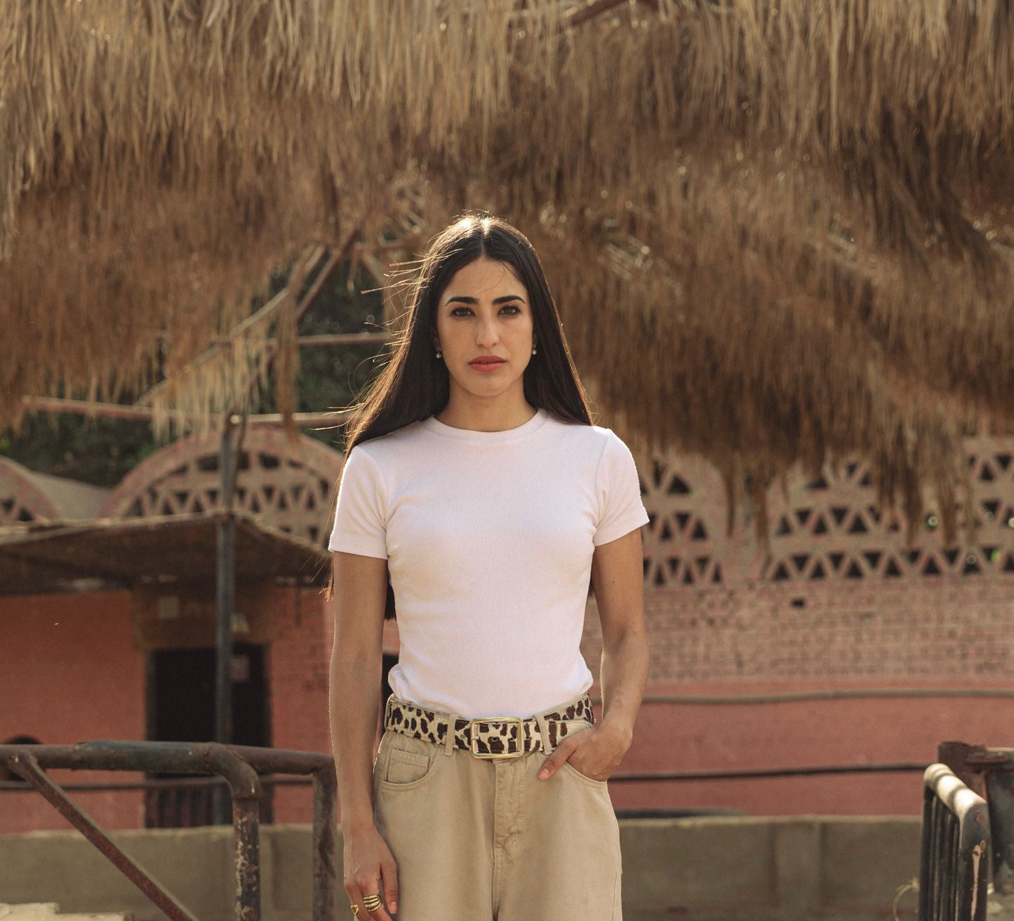 Half Tee White - AB ESSENTIALS