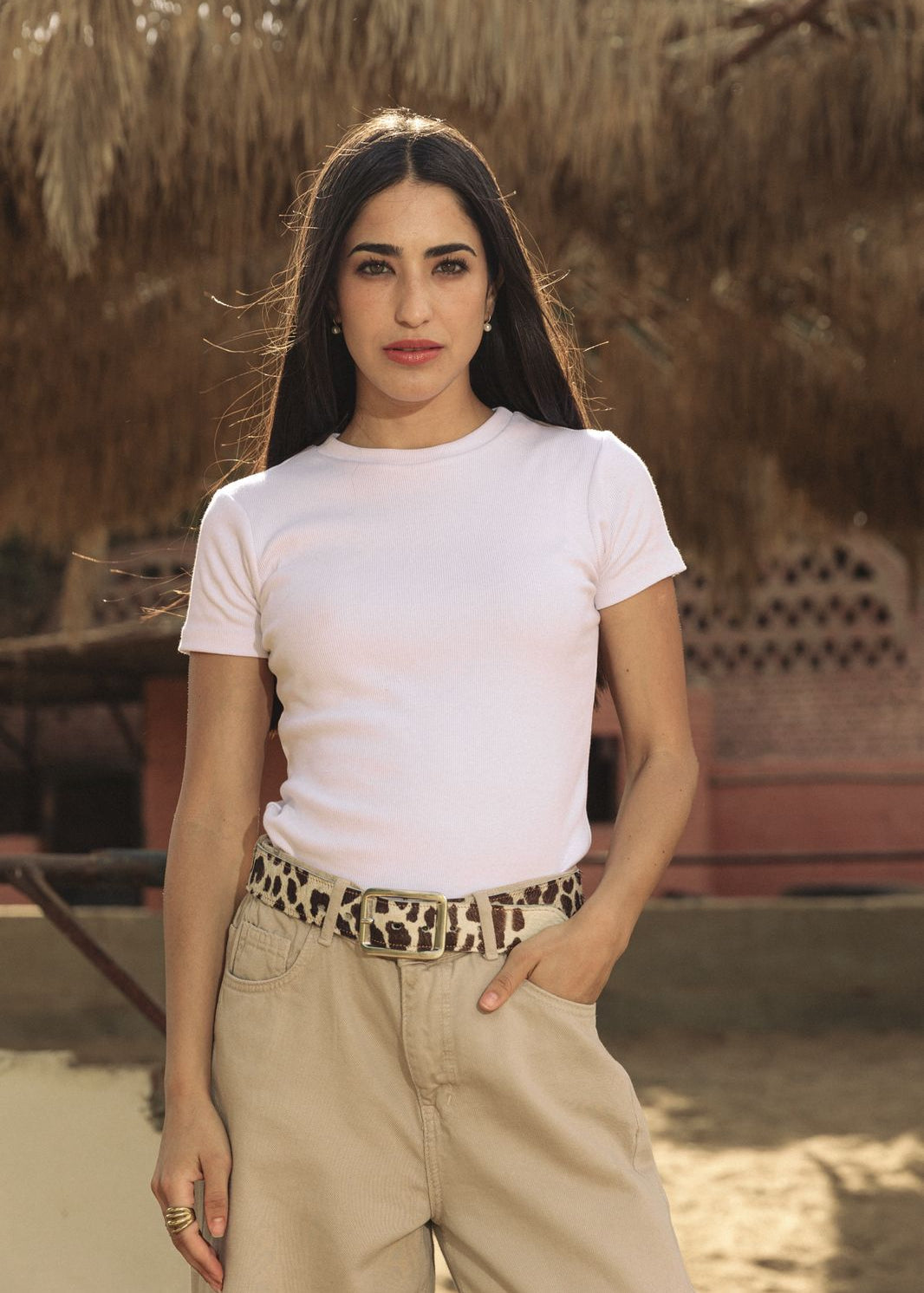 Half Tee White - AB ESSENTIALS