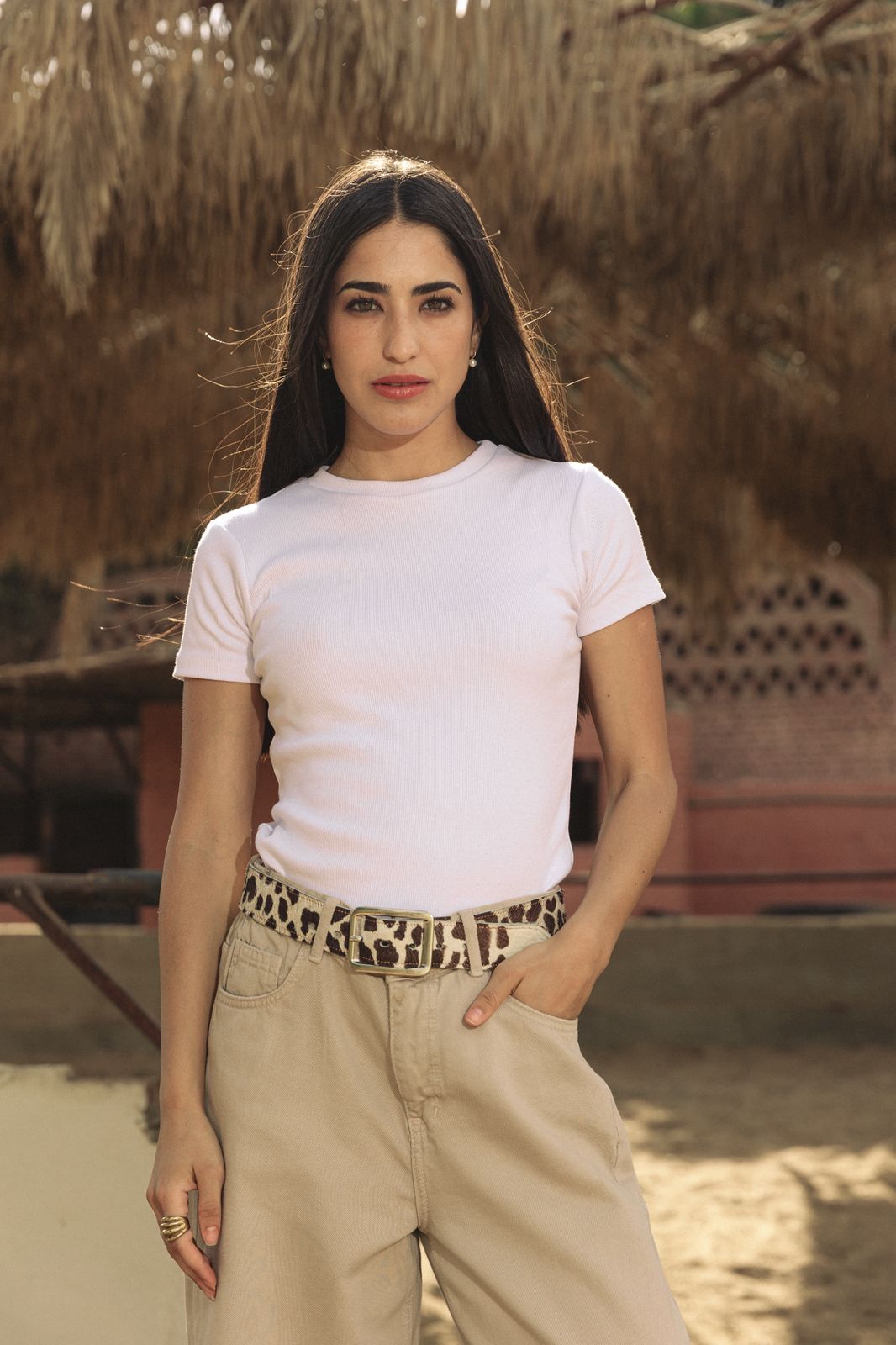 Half Tee White - AB ESSENTIALS