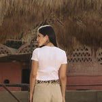 Half Tee White - AB ESSENTIALS