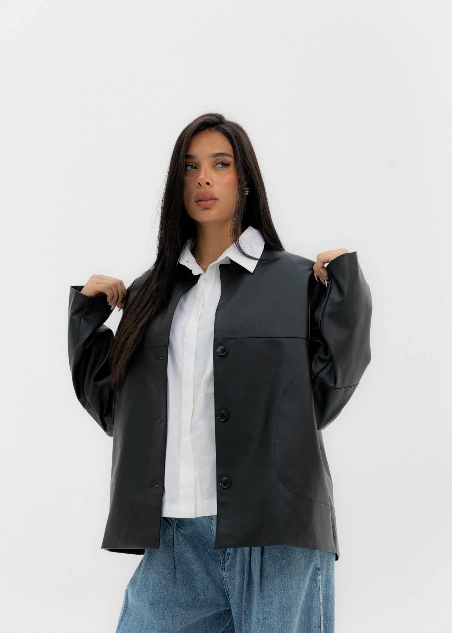 Leather Jacket Black - AB ESSENTIALS