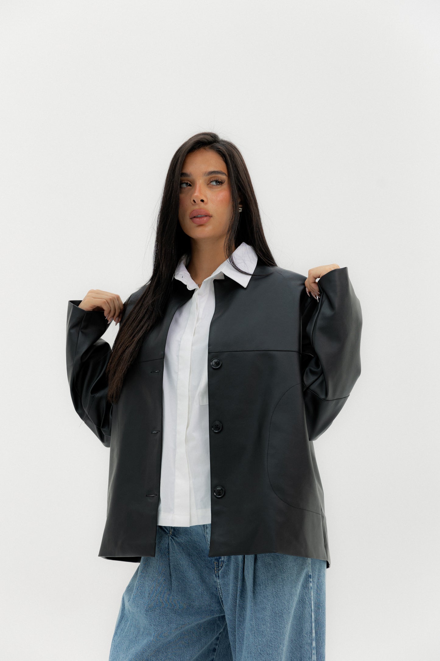 Leather Jacket Black - AB ESSENTIALS