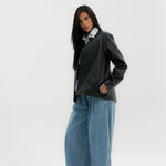 Leather Jacket Black - AB ESSENTIALS