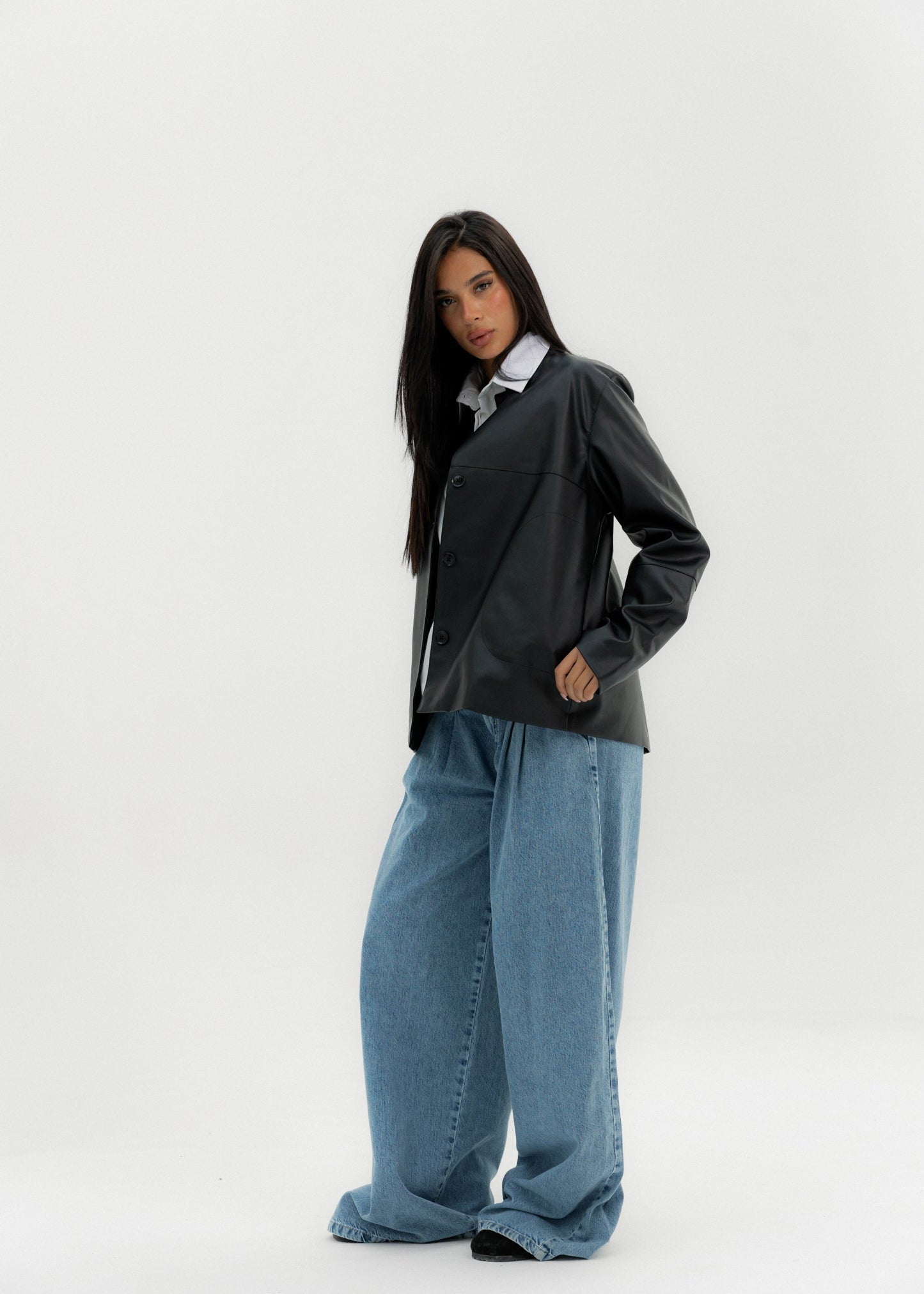 Leather Jacket Black - AB ESSENTIALS