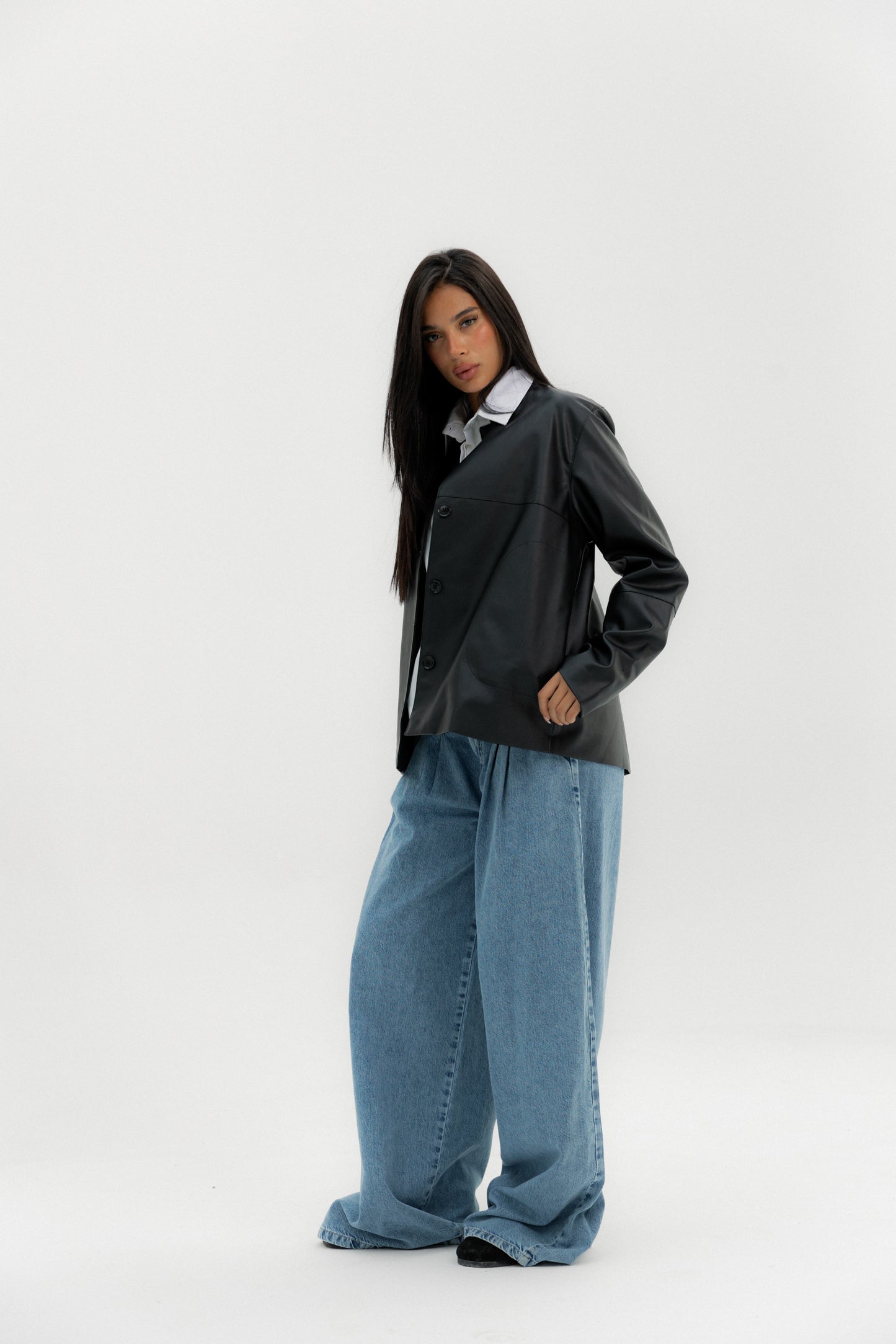 Leather Jacket Black - AB ESSENTIALS