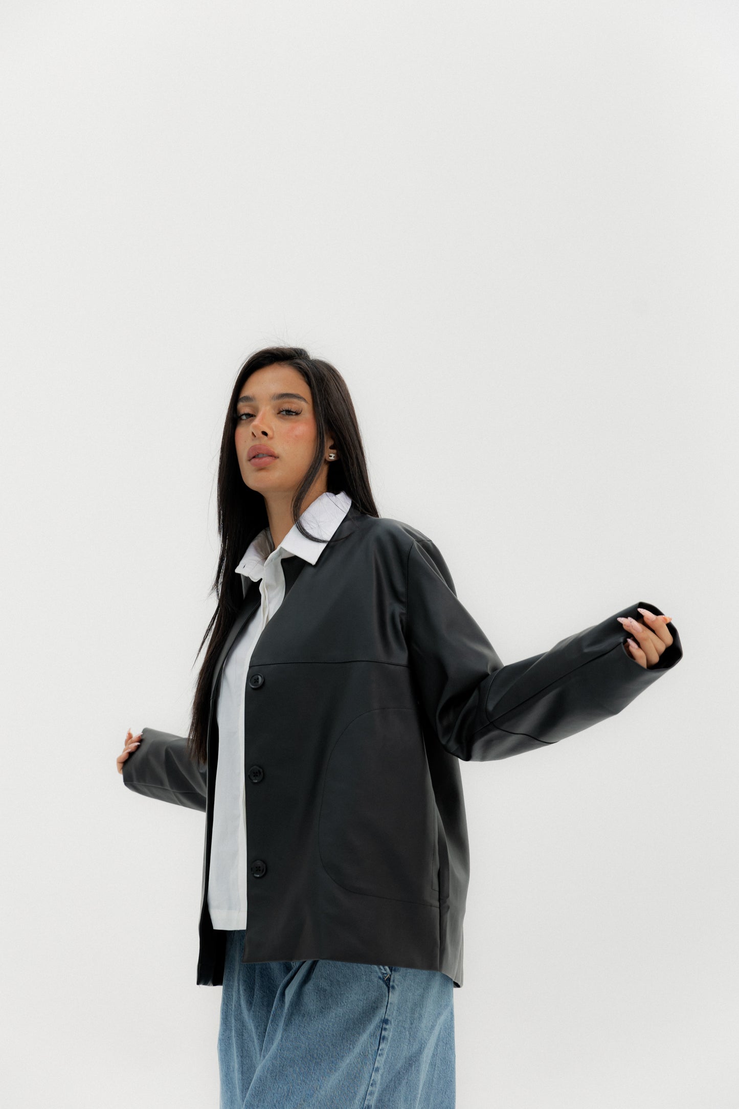 Leather Jacket Black - AB ESSENTIALS